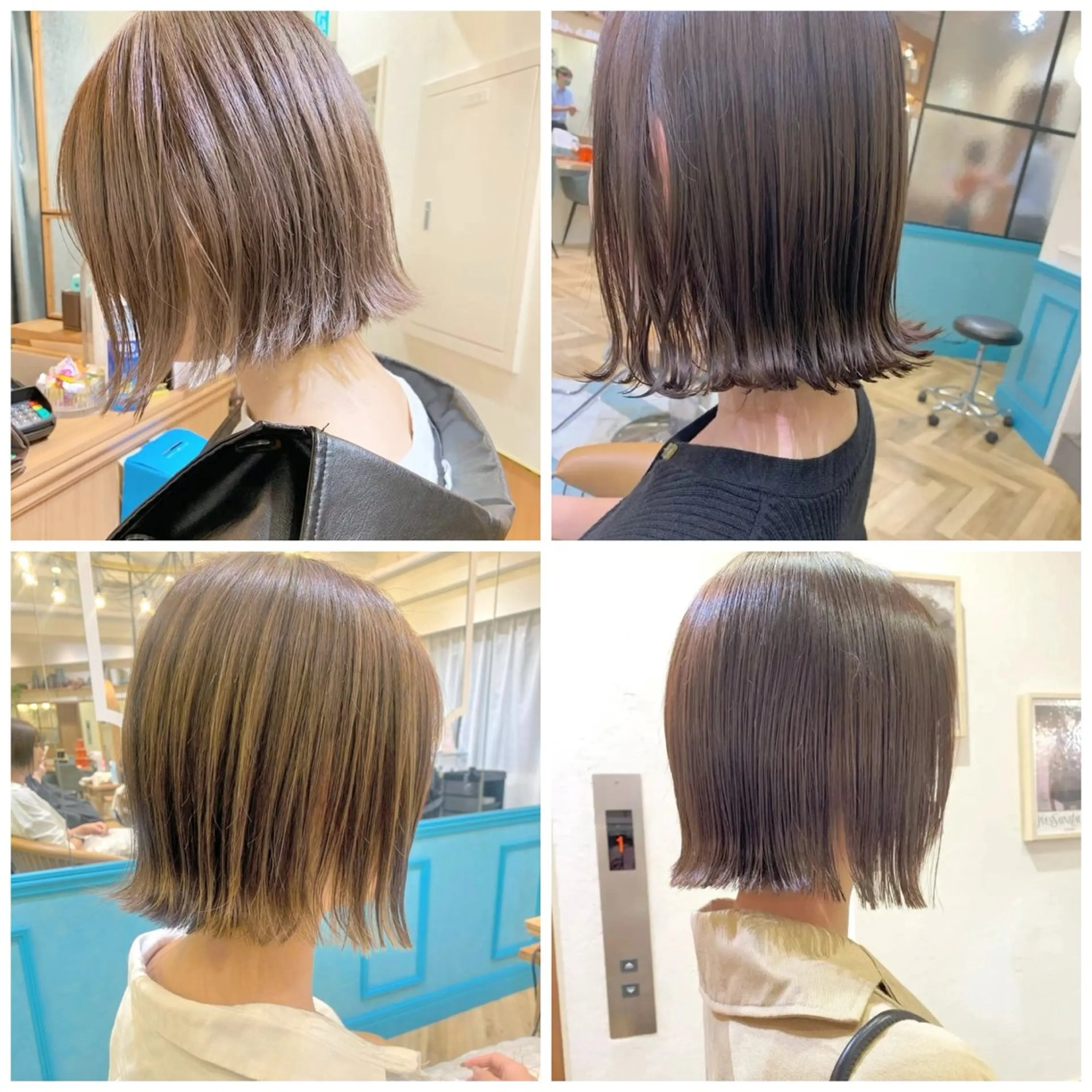 ショート カラー 切りっぱなしボブ ボブ くびれヘア くせ毛 髪質改善 カット ヘアカラー 縮毛矯正 トリートメント ボブ/韓国ヘア/縮毛 /髪質改善💠翔平のヘアスタイル