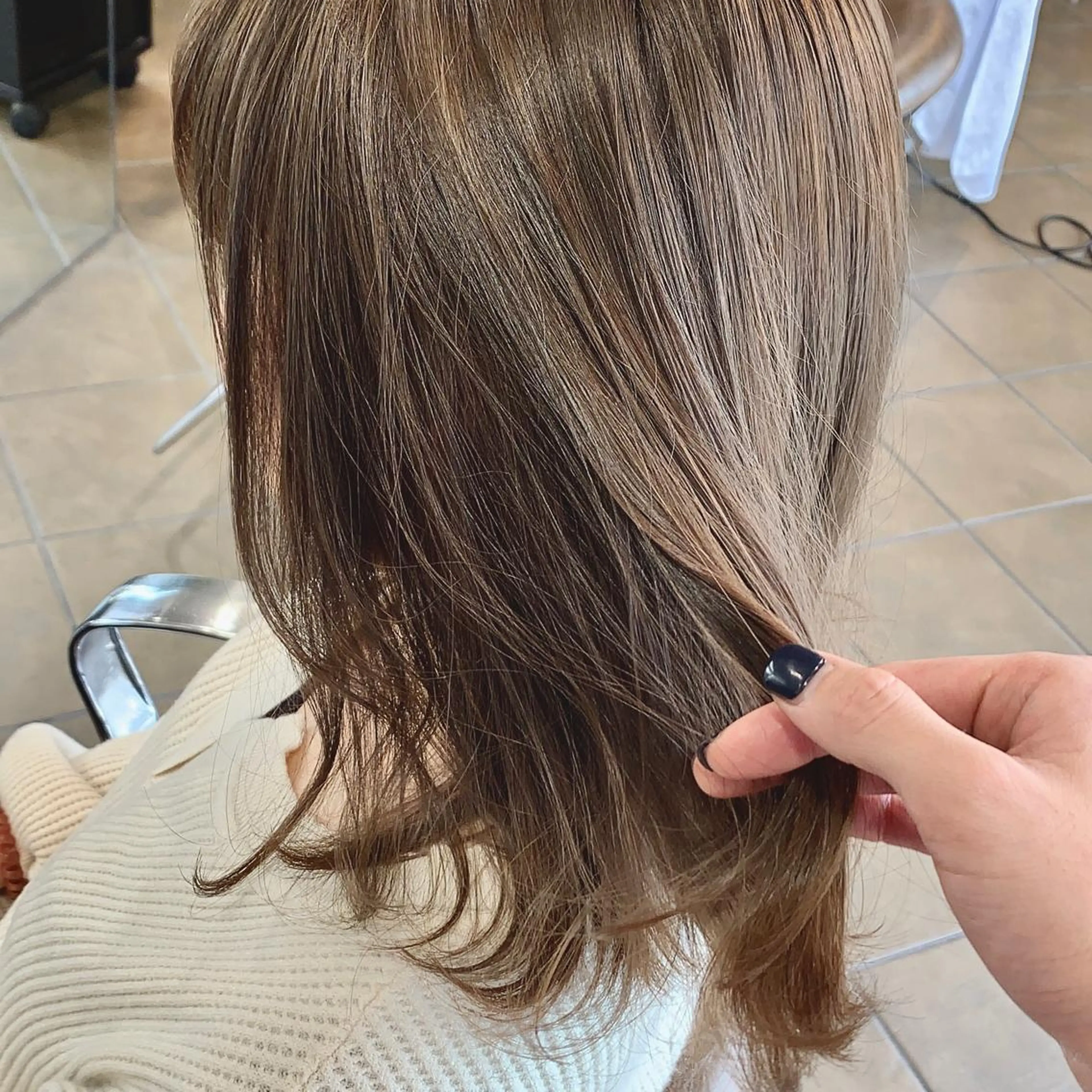 ミディアム カラー ベージュカラー 透明感カラー 明石遼/ベージュ / ピンクのヘアスタイル