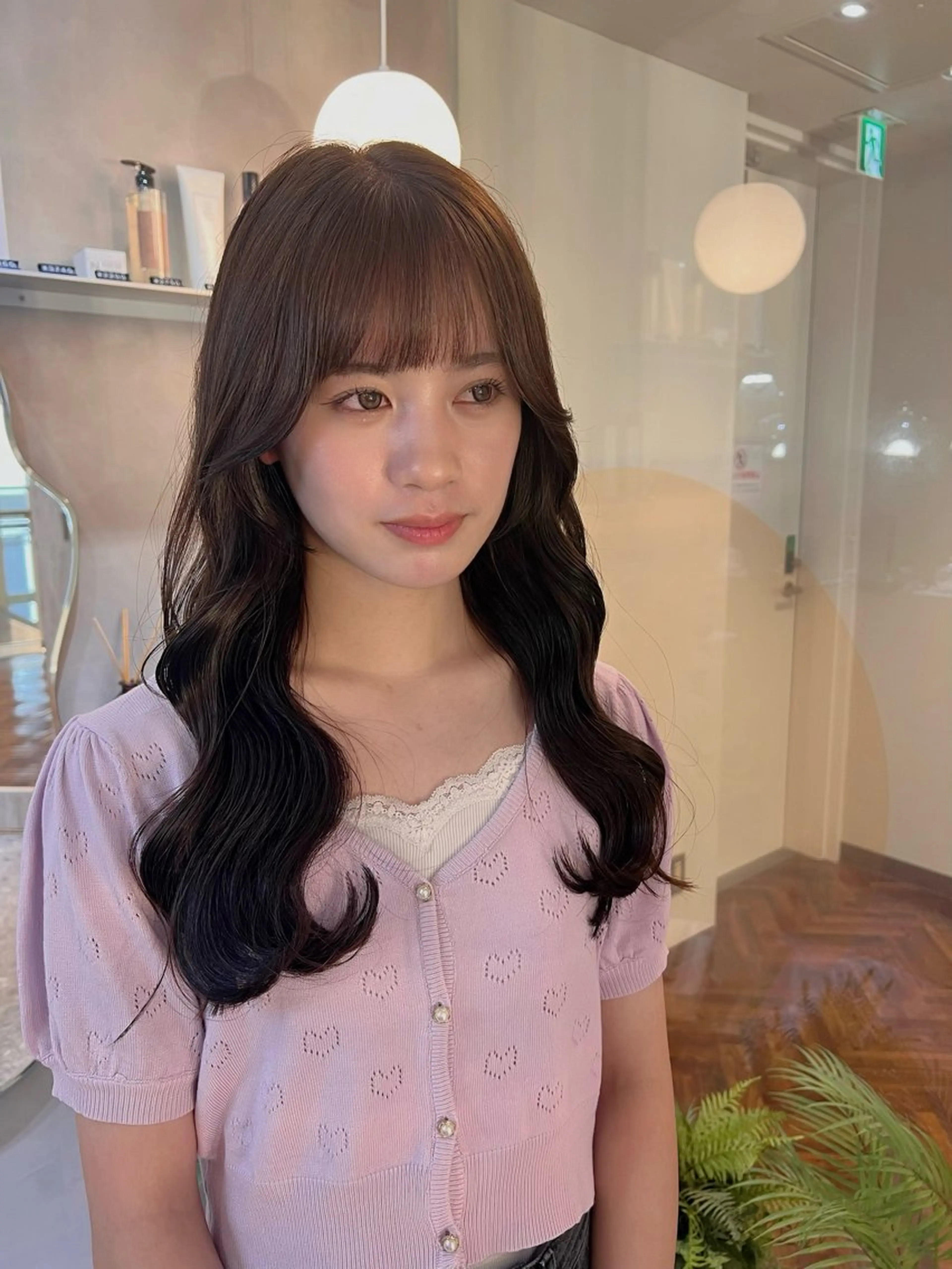 ロング カラー ブラウンカラー 顔まわりレイヤー 顔周りカット レイヤーカット カット ヘアカラー トリートメント 💎透明感カラー/ 韓国ヘア💎KANAのヘアスタイル