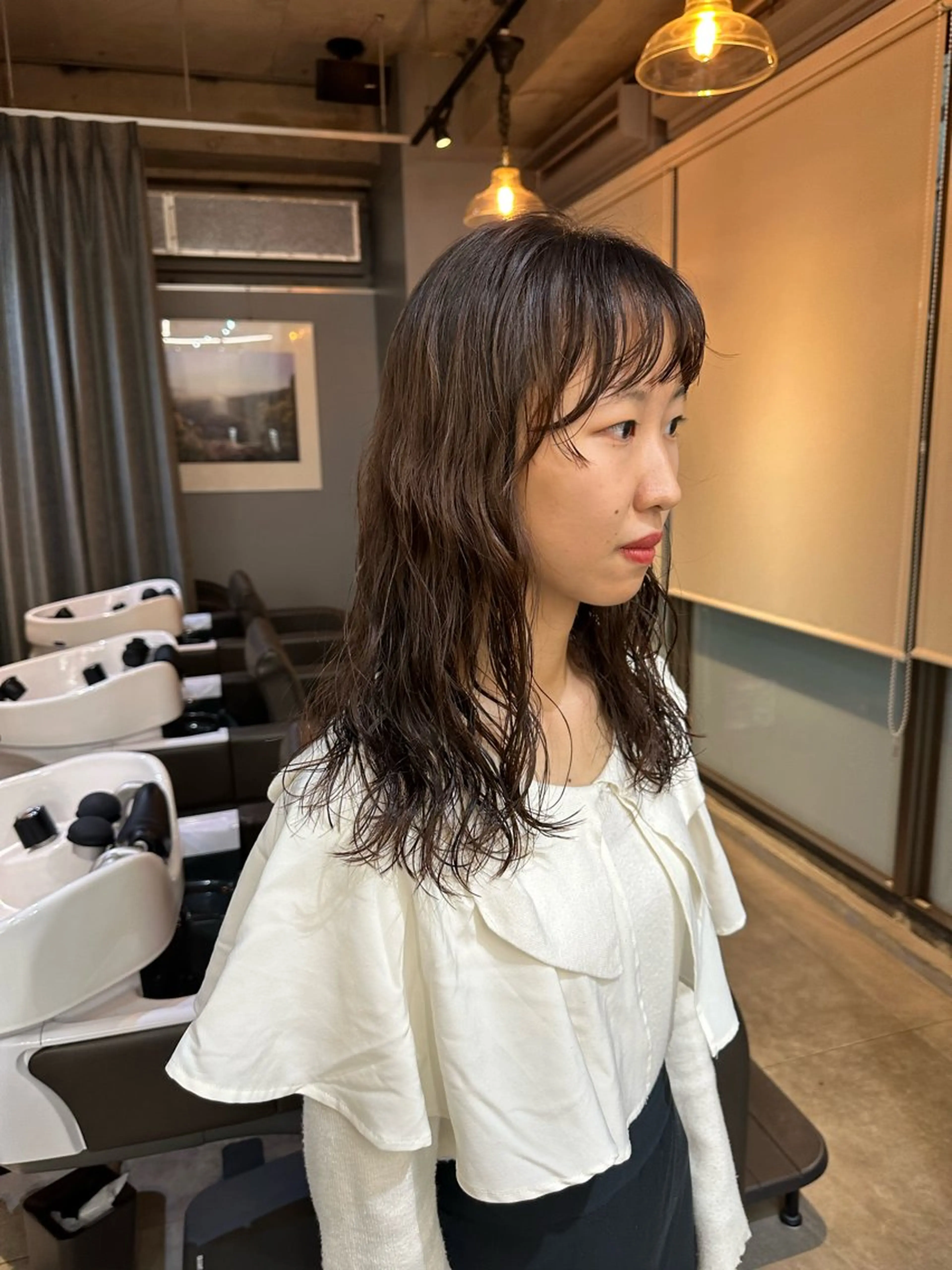 ミディアム パーマ ミディアムパーマ カット パーマ さとう あやかのヘアスタイル