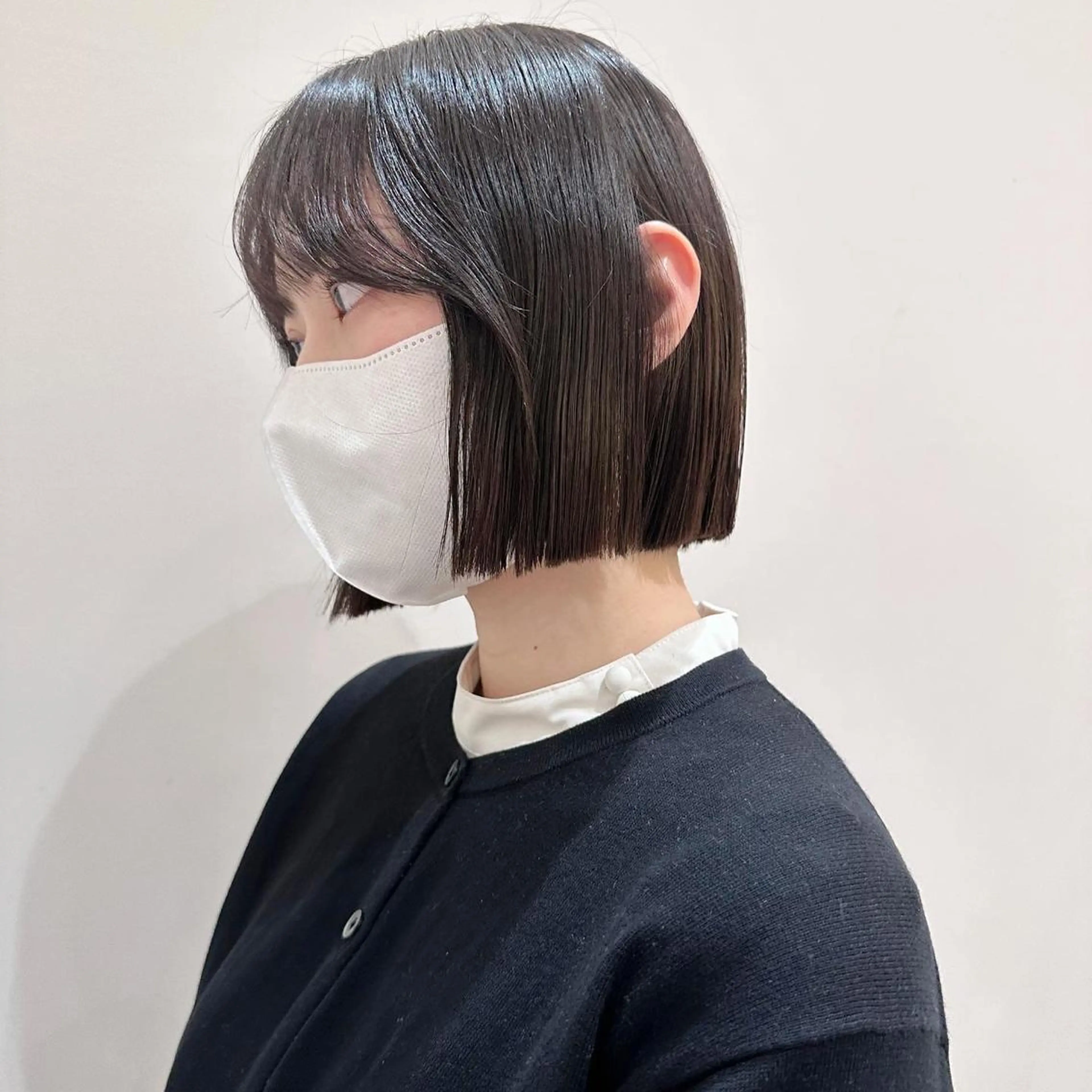 ミディアム カラー ヘアアレンジ 切りっぱなしボブ ボブレイヤー ブリーチ グレージュ ブリーチなしカラー 🌿ブリーチ/髪質 改善/🌿‬JINのヘアスタイル