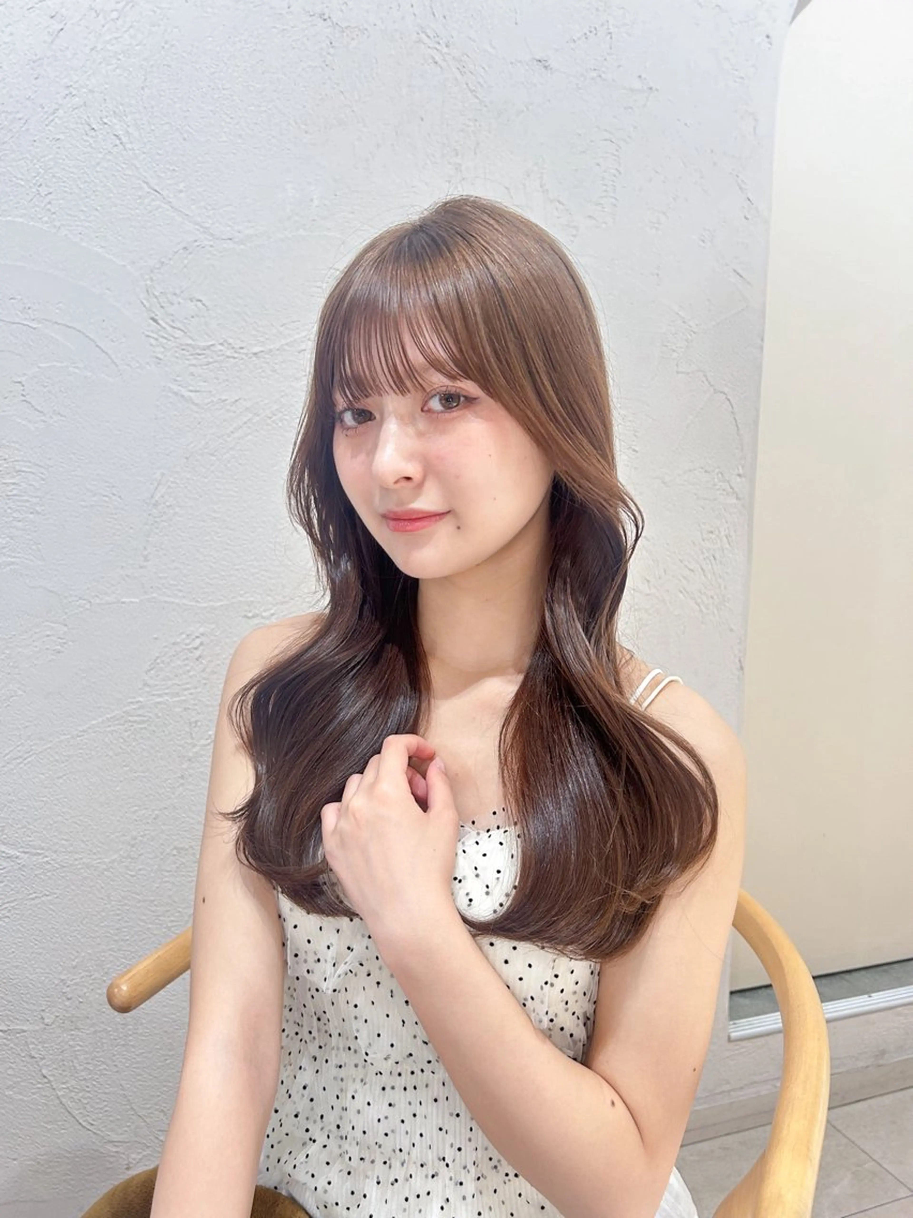 ロング カラー ブリーチ ブリーチなしカラー ミディアムヘア Chifumiのヘアスタイル