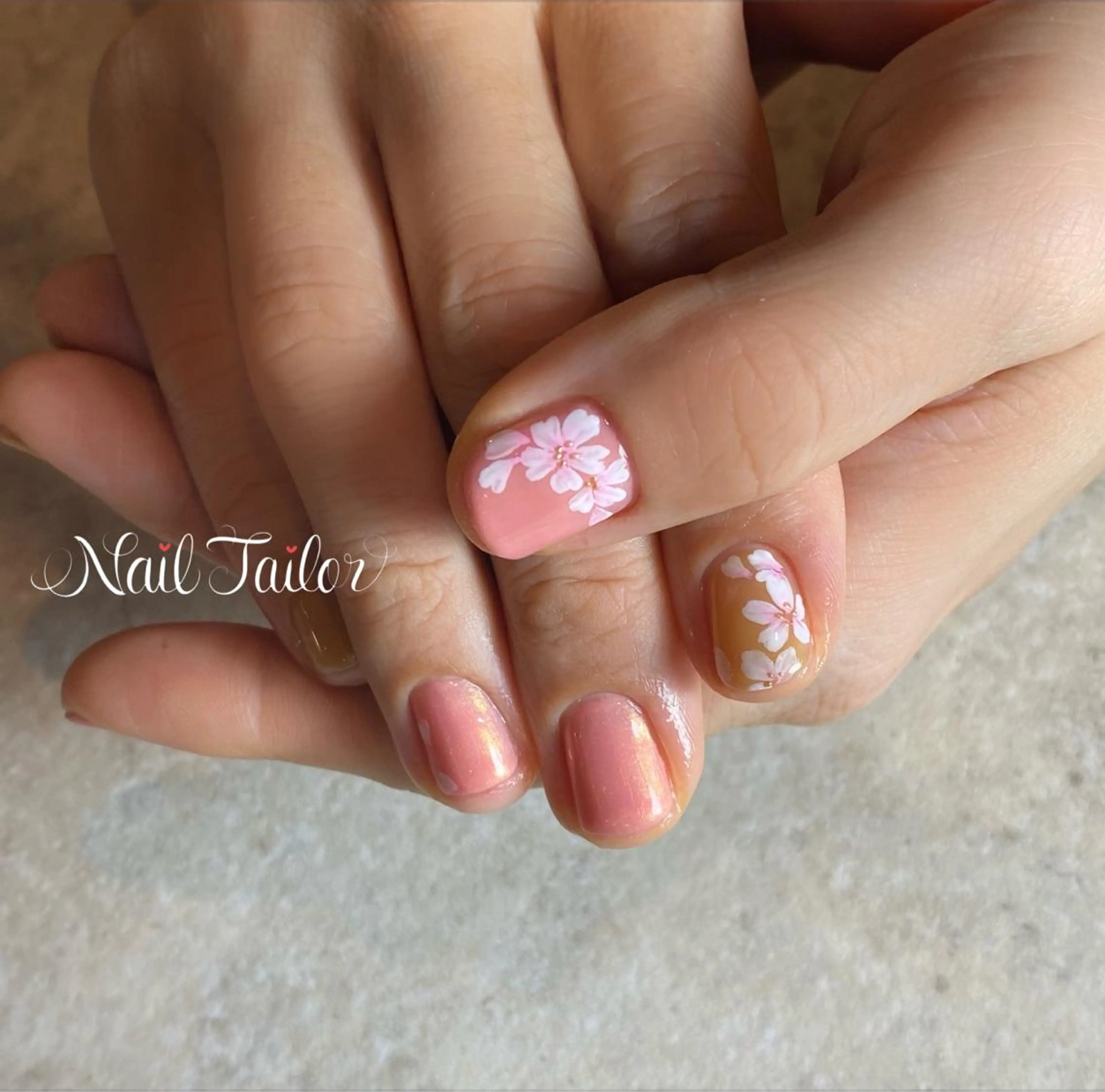 ネイル アートネイル 桜ネイル 長さ出し ジェルネイル ワンカラーネイル ハンドネイル 〜Nail Tailor〜　ネイルテイラー所属・NailTailor ネイルテイラーのネイルデザイン