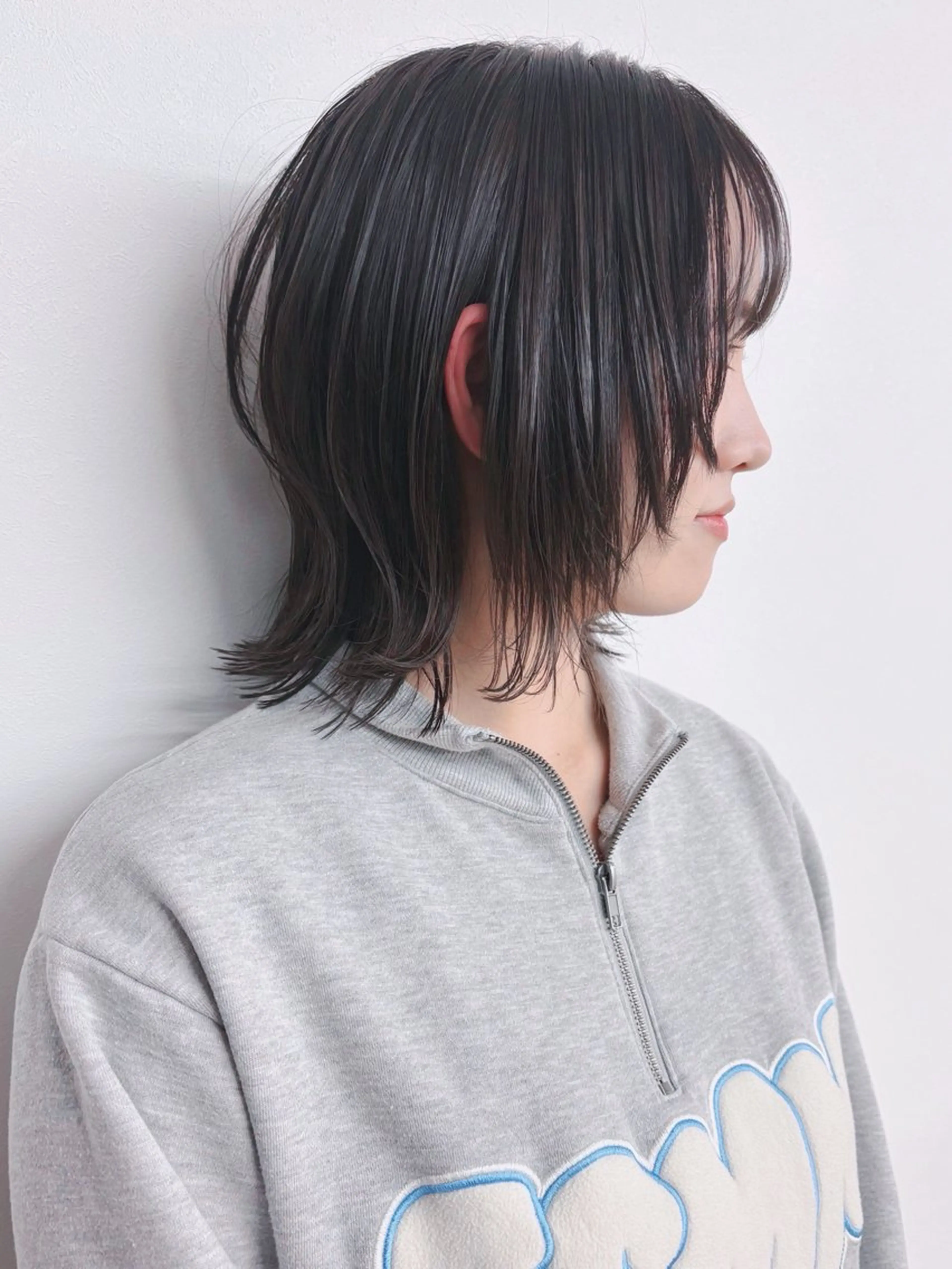ミディアム レイヤーカット ウルフカット ウルフレイヤー カット ウルフ／パーマ 🐺🌀寺門和紗のヘアスタイル