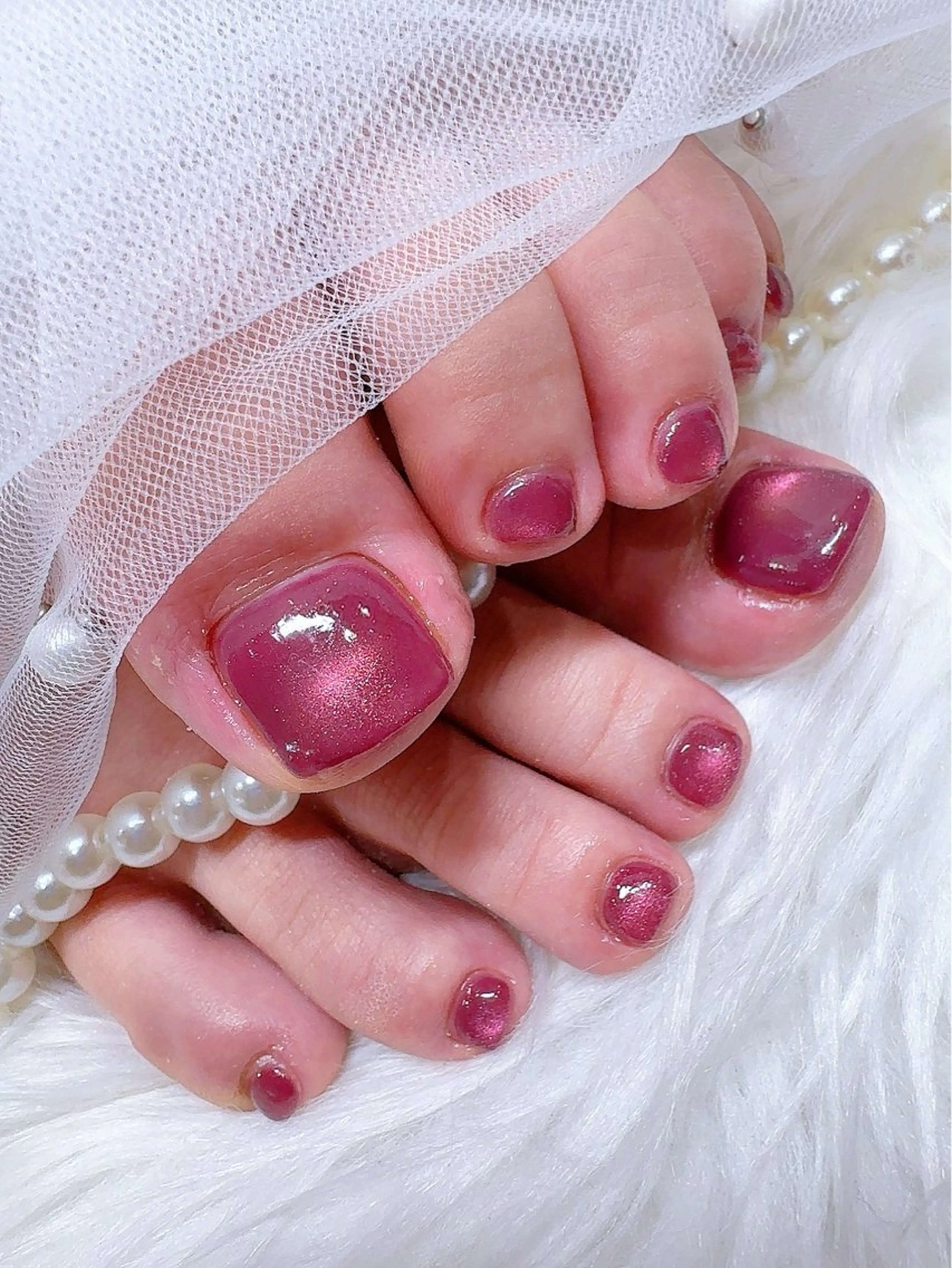 【フットネイル】定番人気♪うるちゅるマグネット/フラッシュの写真