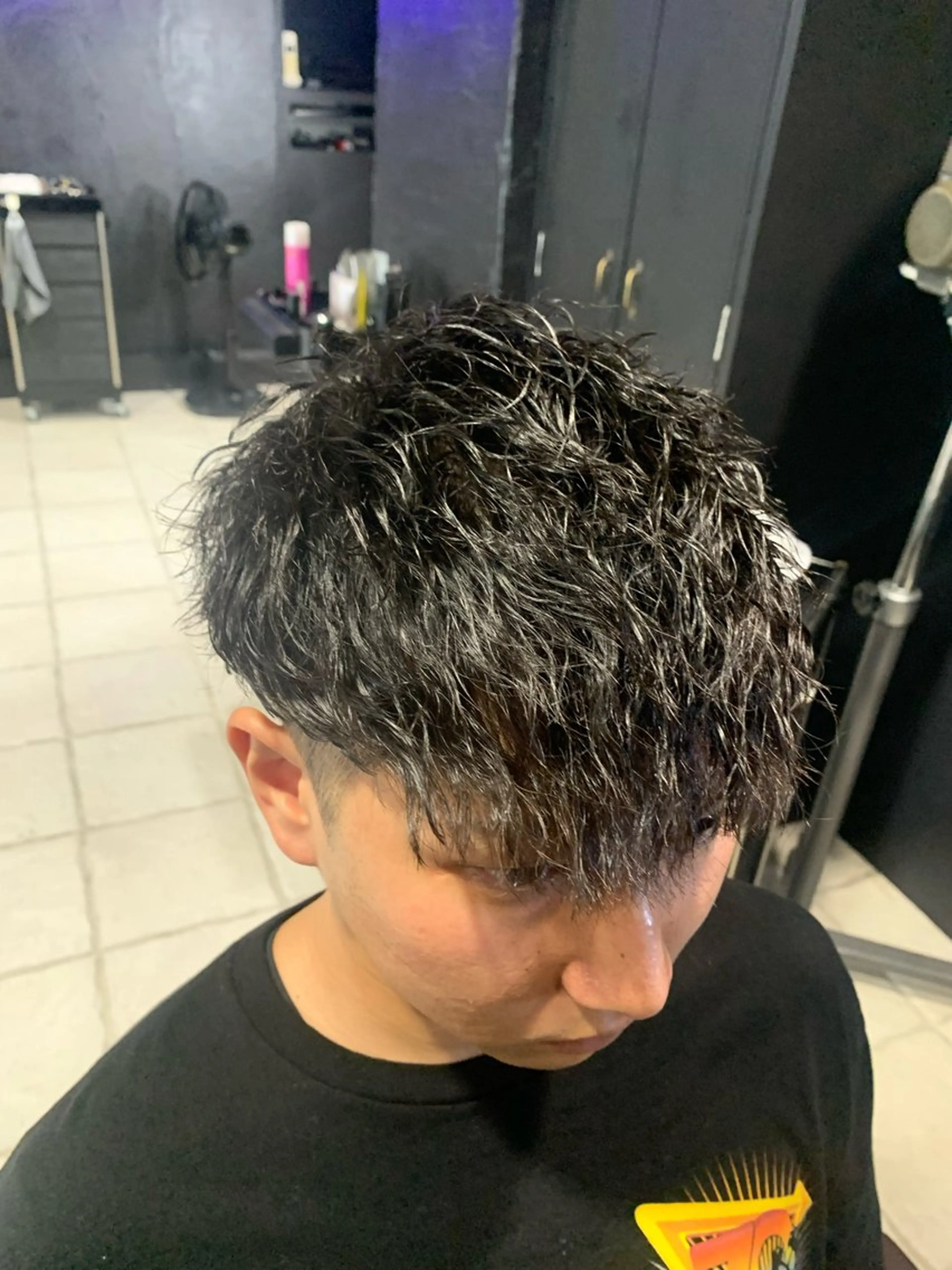 ショート メンズ マッシュ メンズパーマ/難波/ 心斎橋　室園亮佑のヘアスタイル