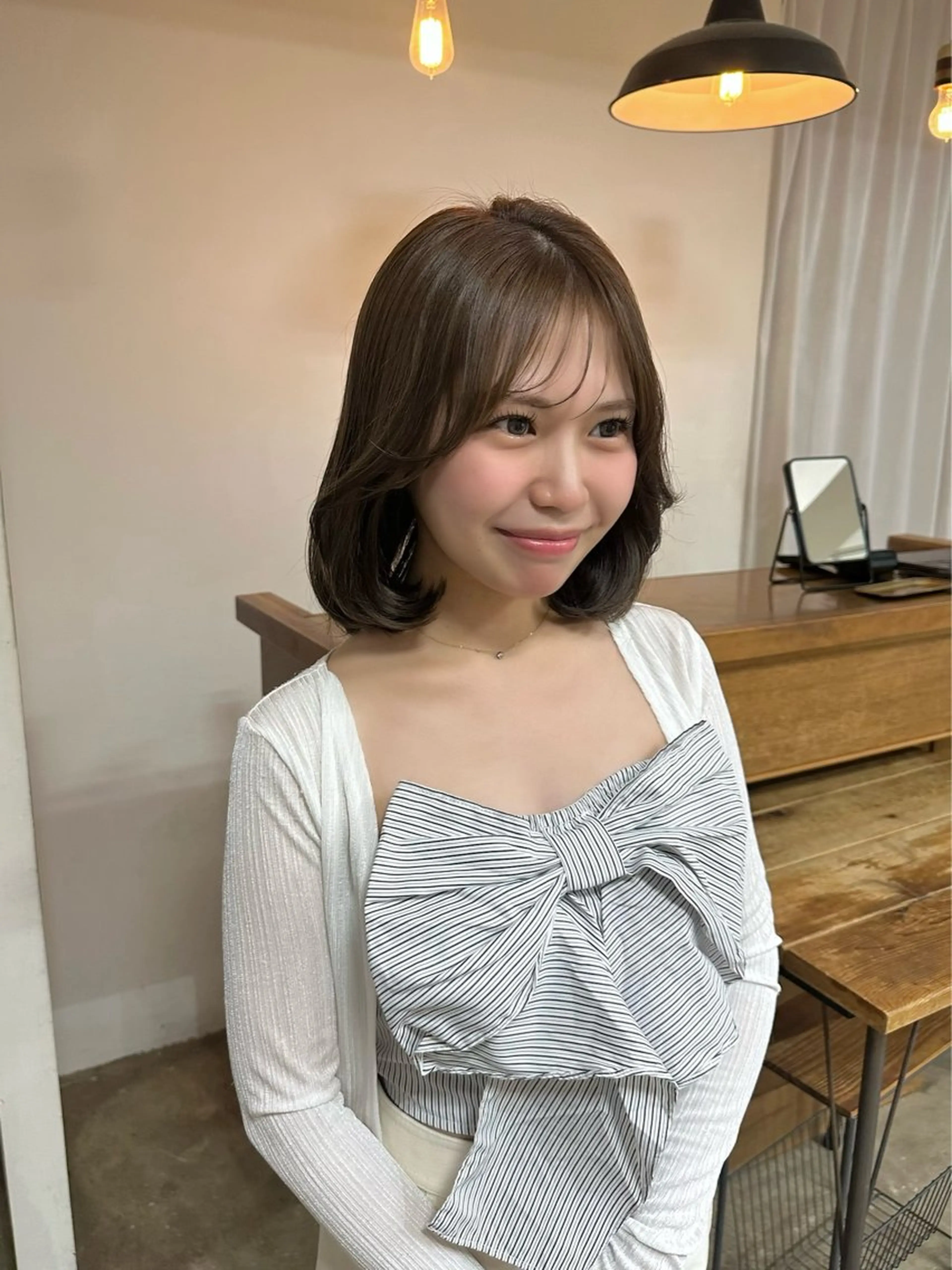 セミロング ヘアカラー NAGISA 🎀カットモデル🎀のヘアスタイル