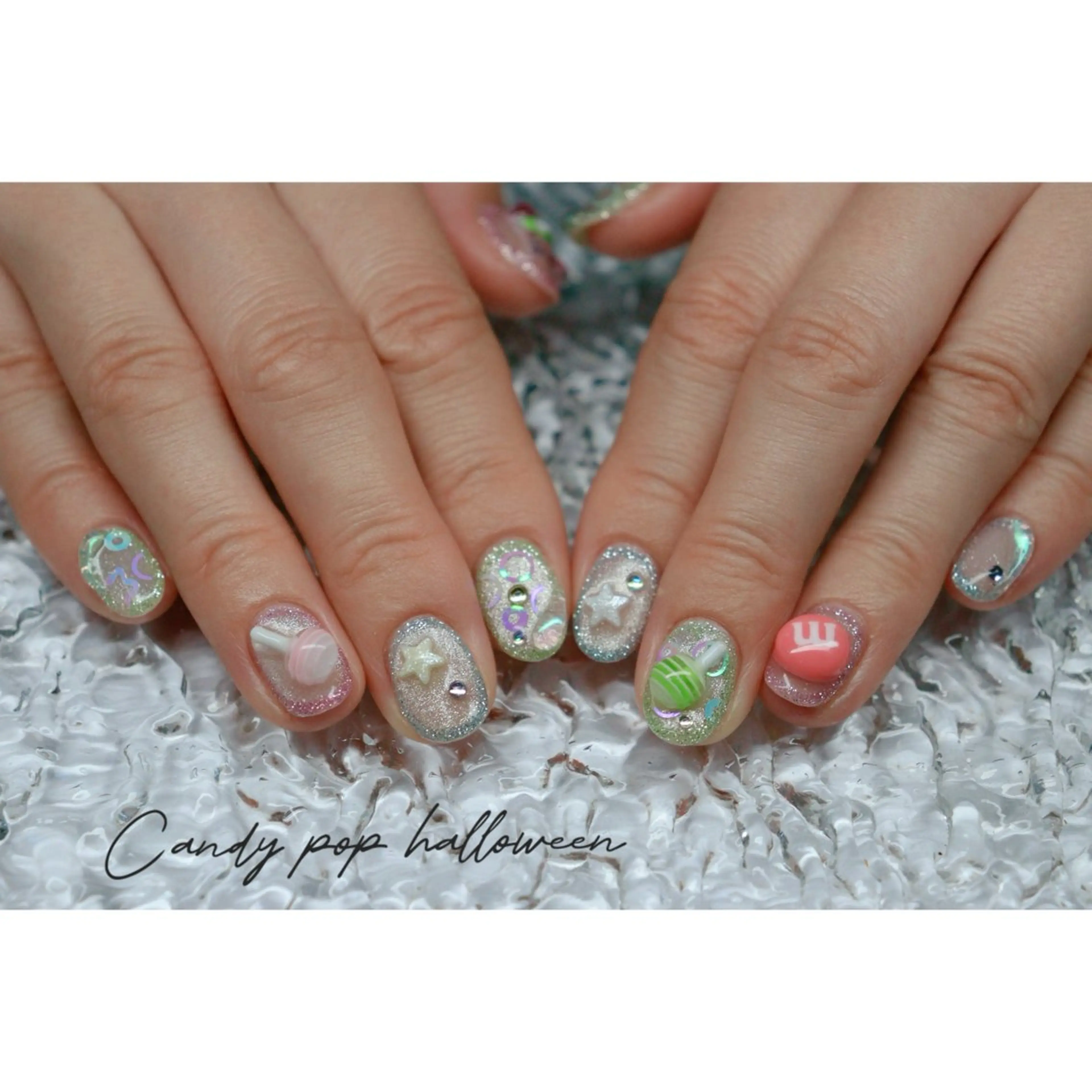 ネイル ハロウィン キラキラネイル ハンドネイル ハンドケア mapple nailのネイルデザイン