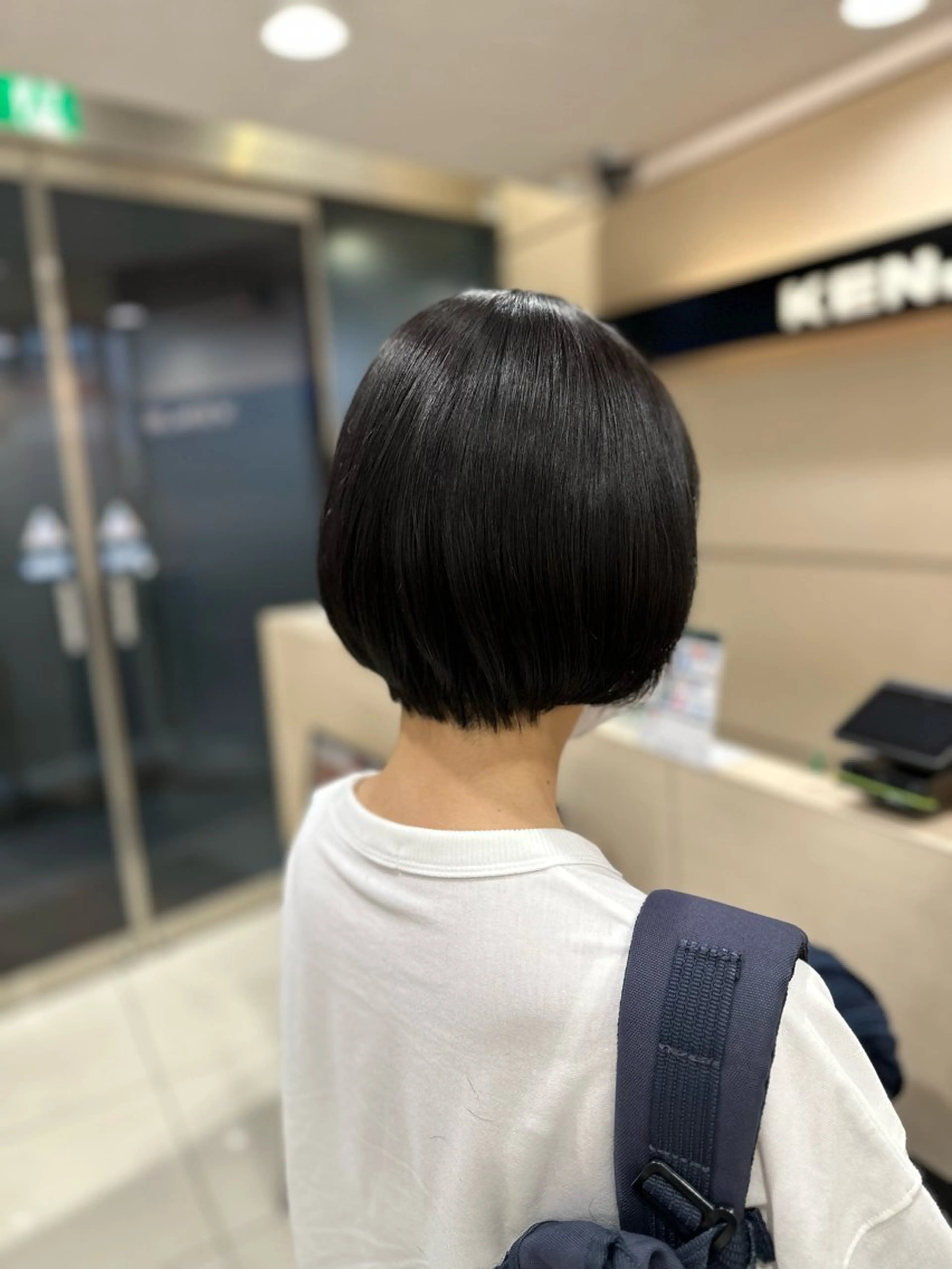 ショート カラー 丸みショート 黒髪 ショートヘア カット ヘアカラー クロスパーマ/うる艶 カラー/Kurumiのヘアスタイル