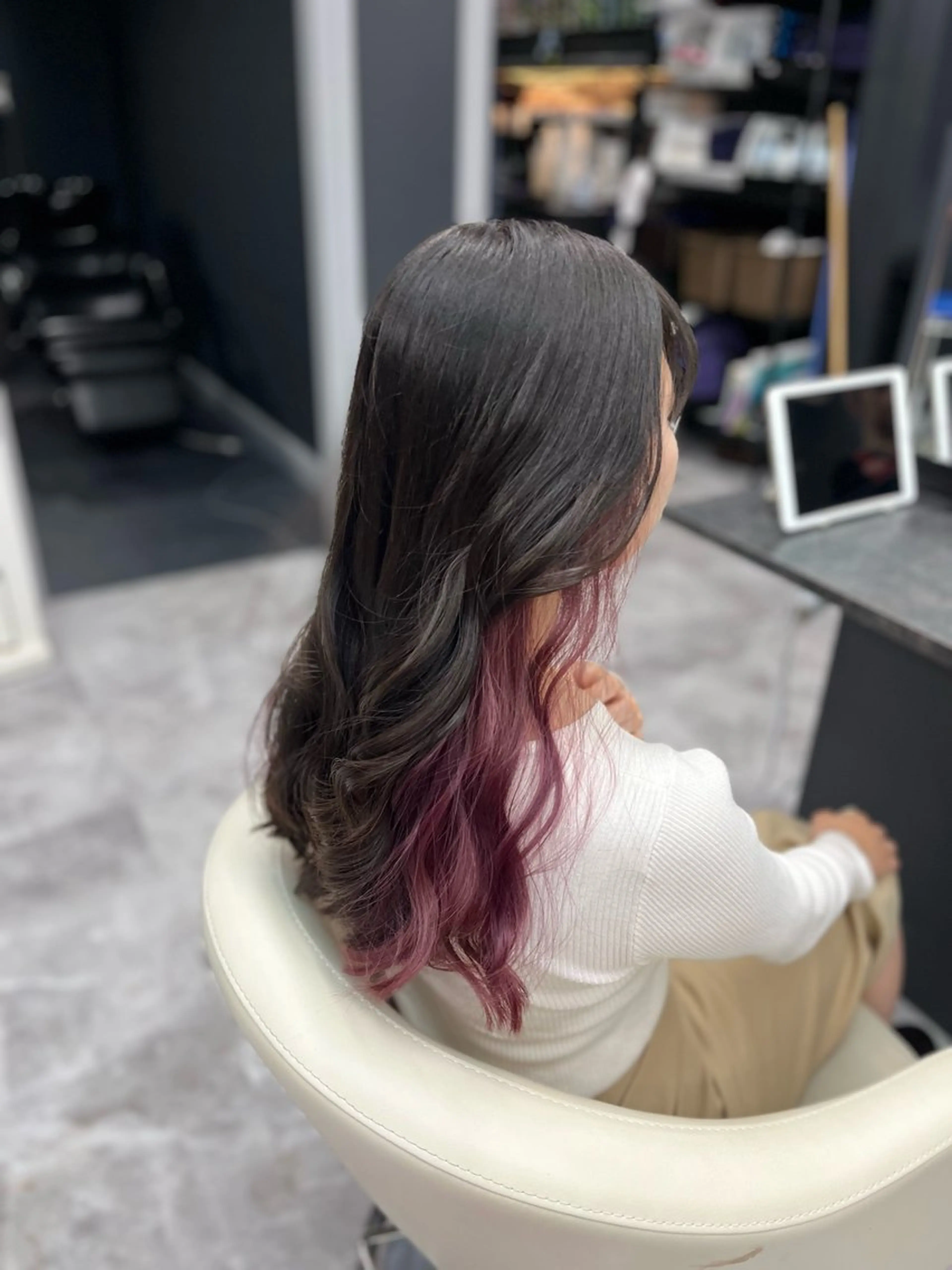 セミロング カラー ブリーチ ケアブリーチ ラベンダーカラー ピンクカラー ピンクラベンダー ヘアカラー White梅田  ／ COCOのヘアスタイル
