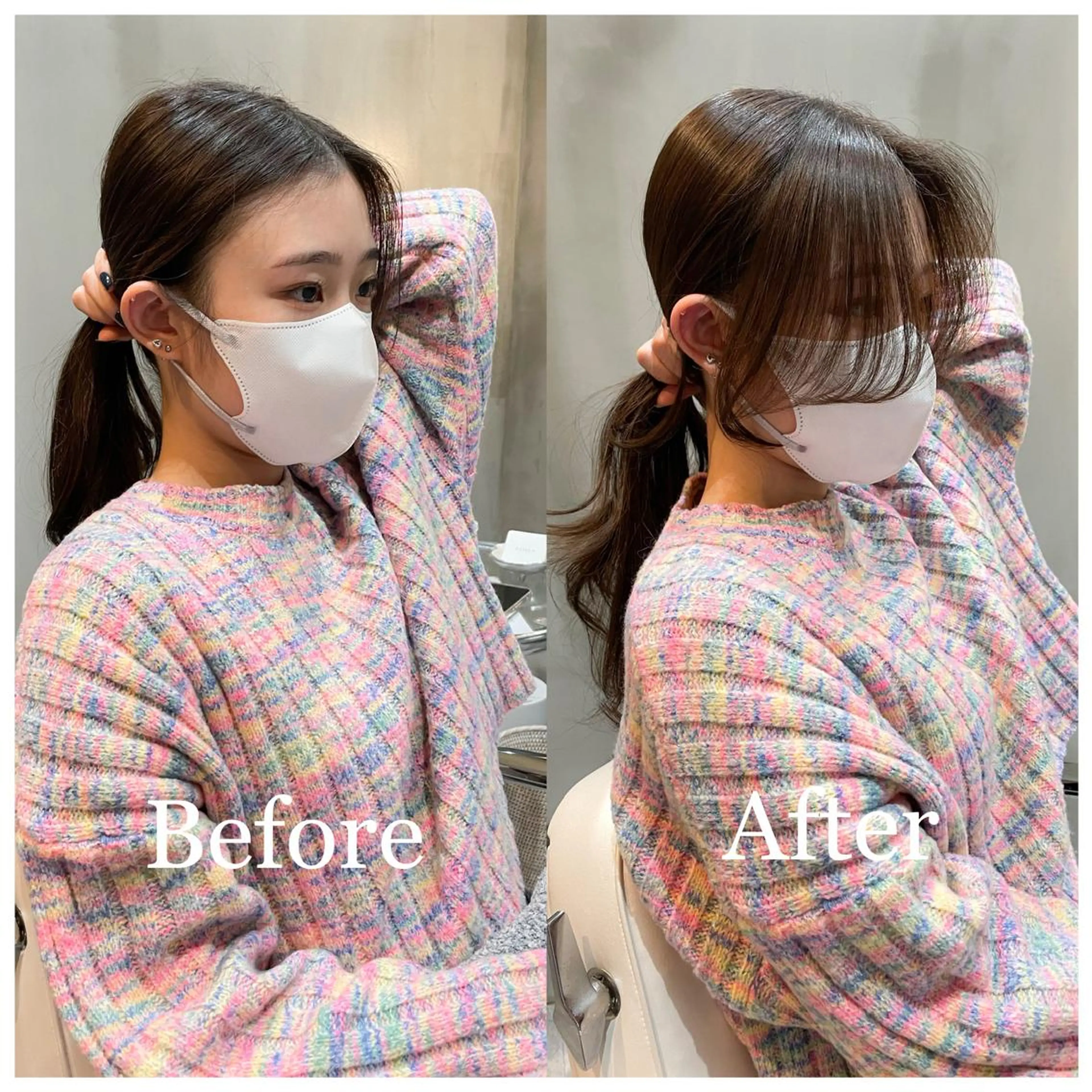 ロング 顔まわりレイヤー 韓国風ヘア レイヤーカット LOMA🇰🇷 銀座のヘアスタイル