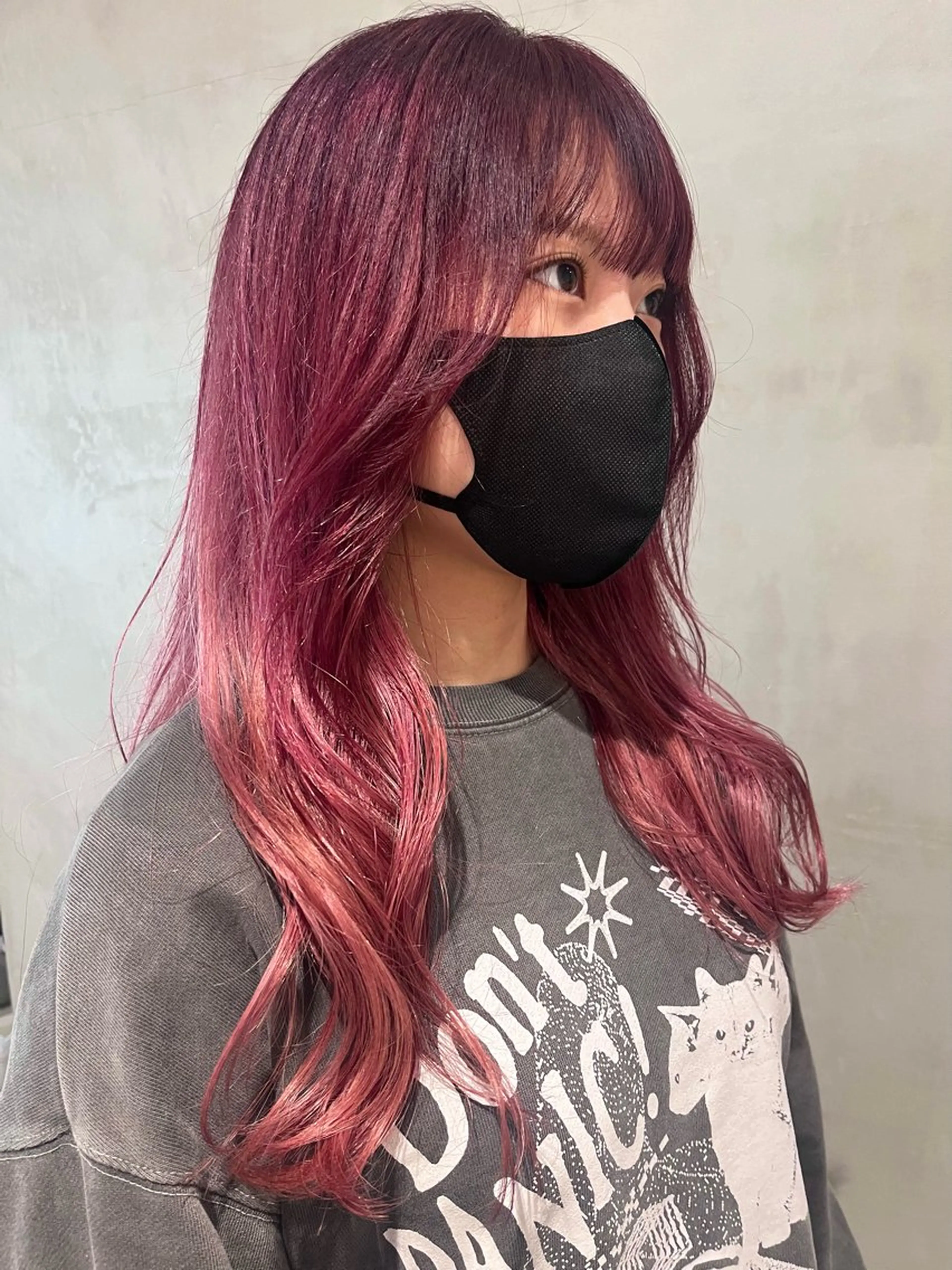 ロング カラー グラデーションカラー ピンクカラー ヘアカラー トリートメント 暖色🍒姫カット🎀 オタク特化🎀ゆうなのヘアスタイル