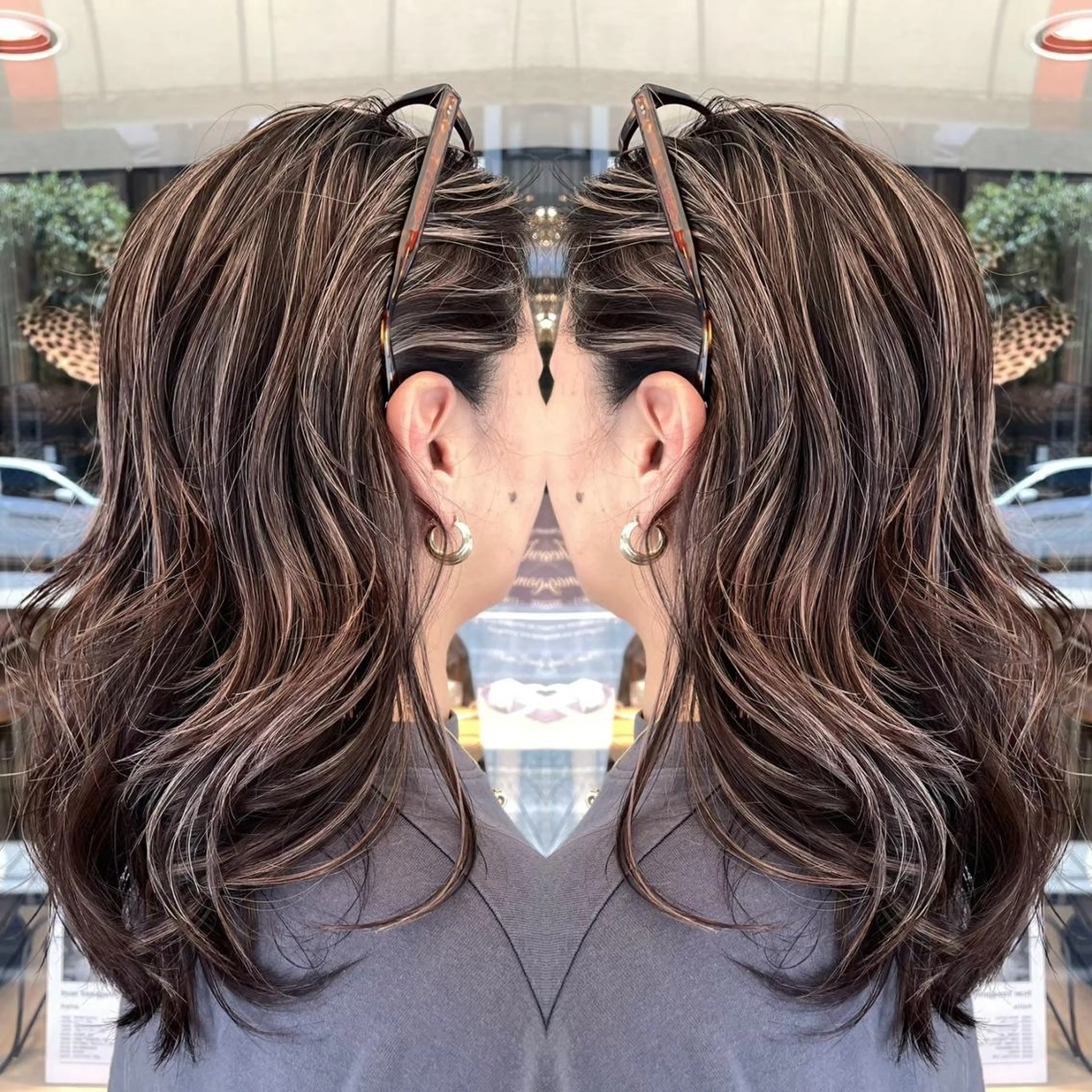 ロング 外国人風カラー ハイライト 髪質改善 似合わせカット トリートメント saho .のヘアスタイル