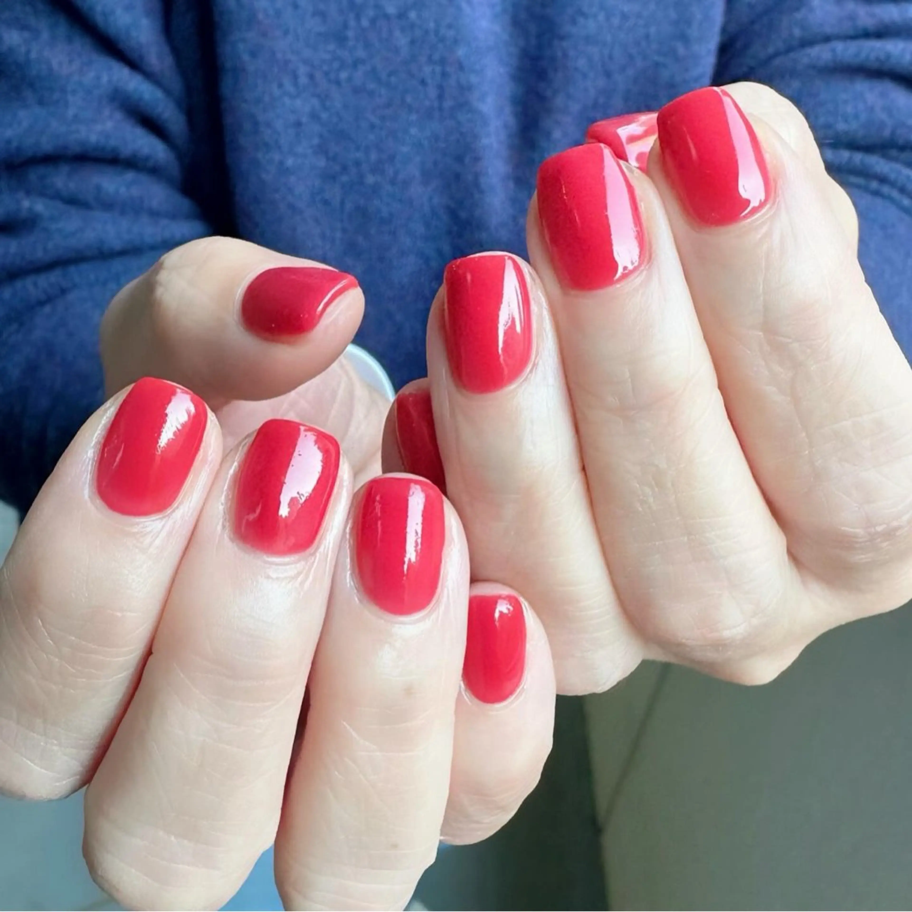 ネイル 氷ネイル・うるうるネイル 韓国ネイル ニュアンスネイル ワンカラーネイル オレンジ 🪞KAPE NAIL 🪞のネイルデザイン