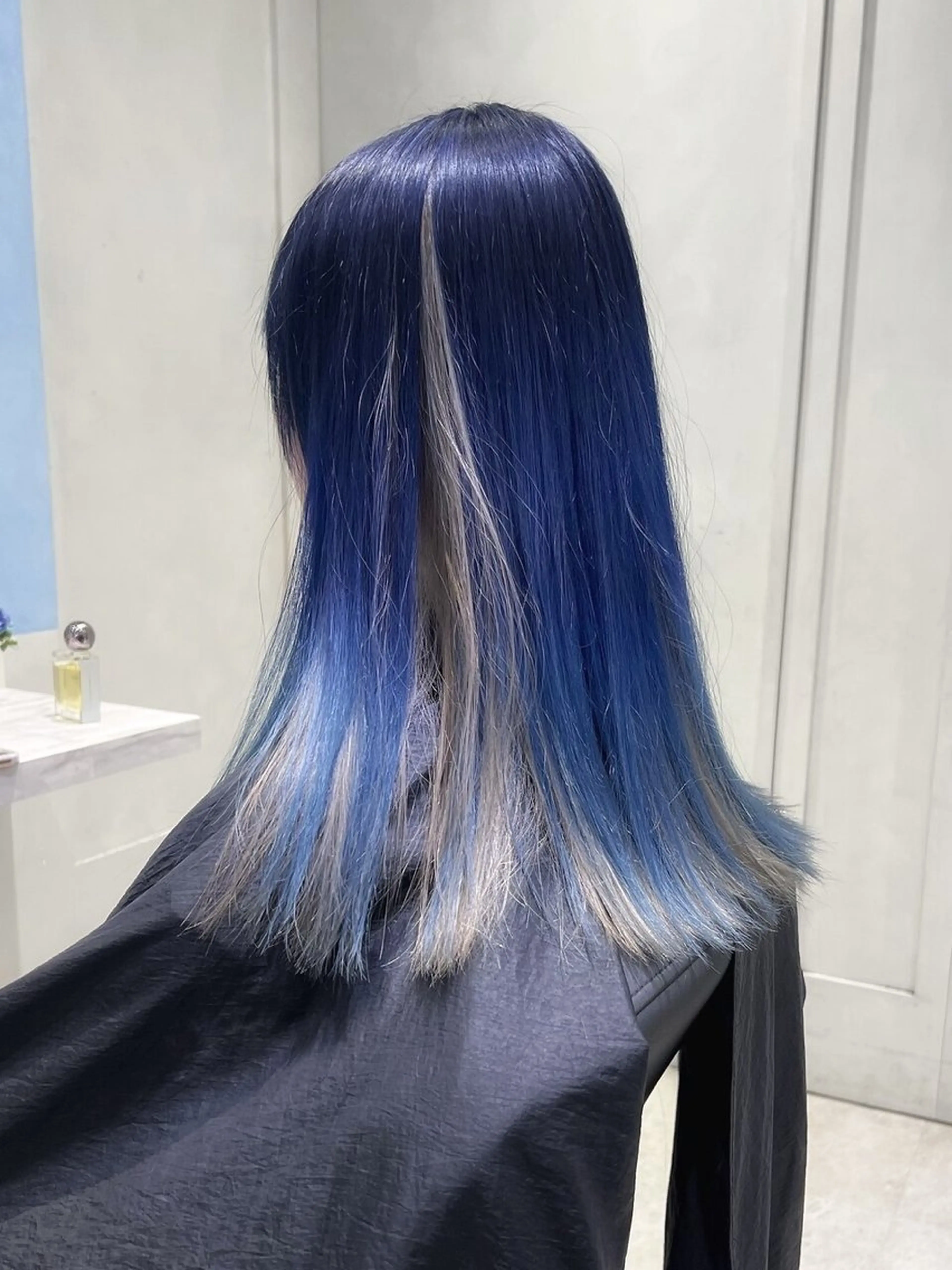 セミロング カラー ヘアカラー ハイトーンカラー/ 青髪/💙みずき💙のヘアスタイル