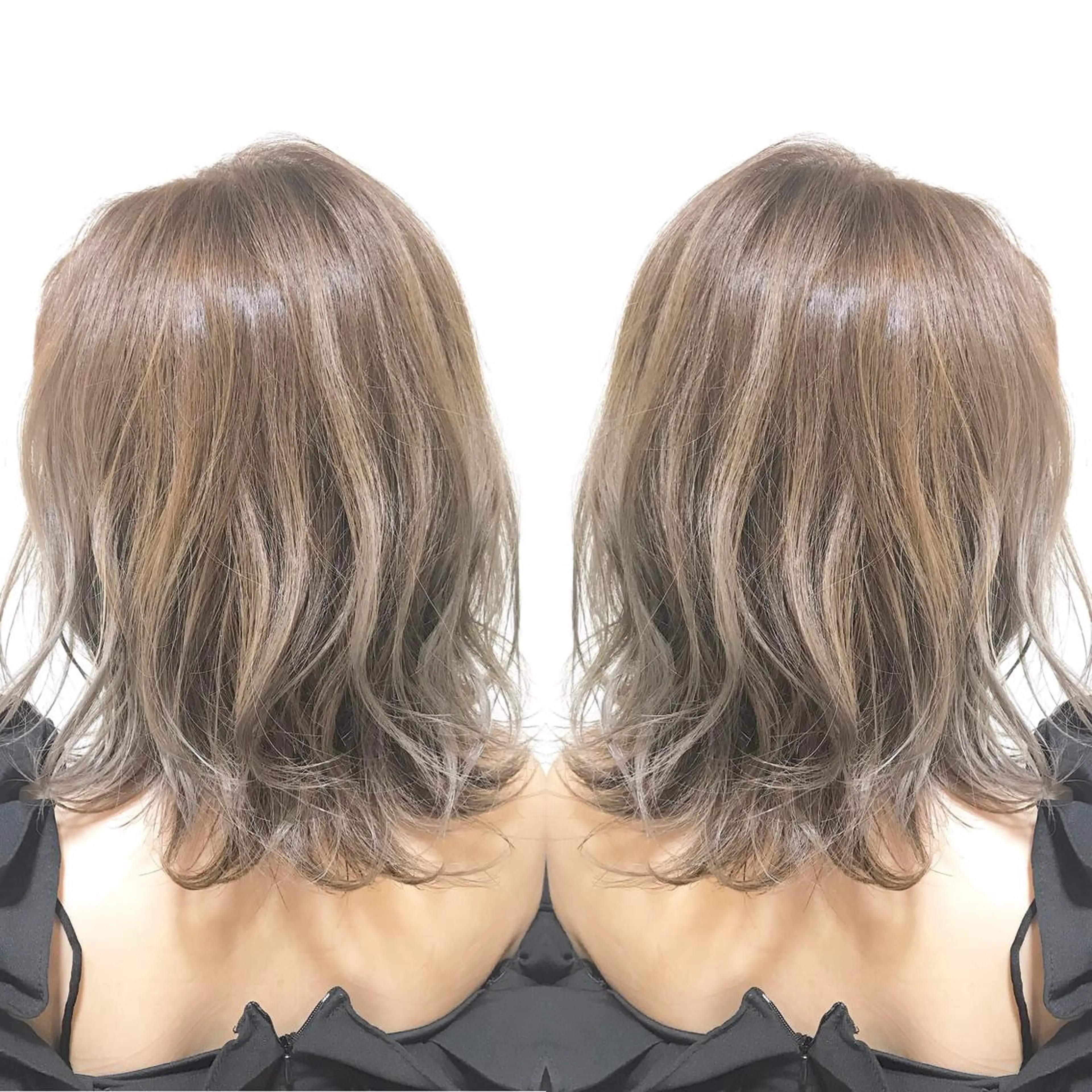 ミディアム カラー ベージュカラー ハイライトカラー イルミナカラー 外国人風カラー ハイライト ヘアカラー トリートメント chiyo yasuのヘアスタイル