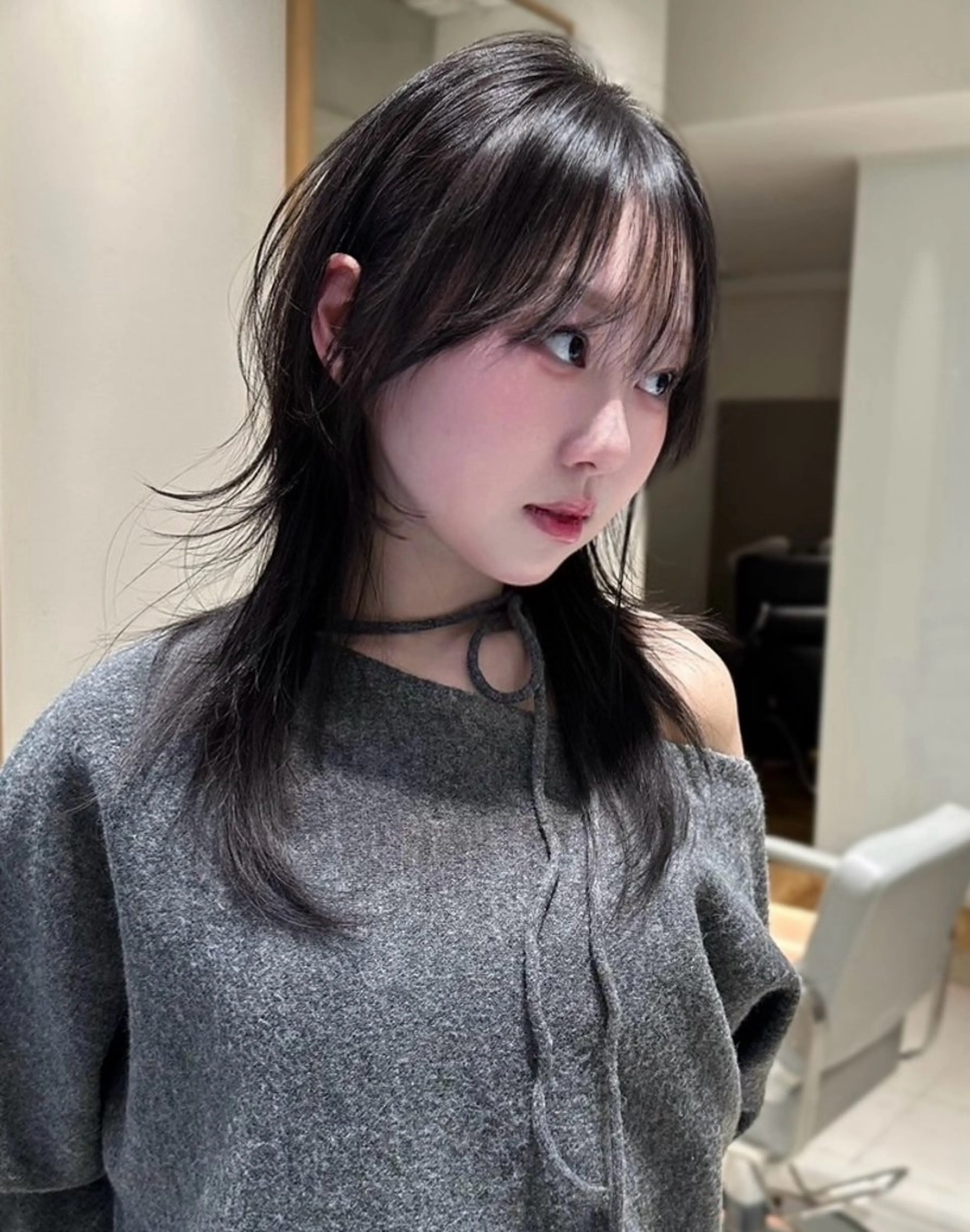 セミロング カラー ヘアアレンジ カット ヘアカラー トリートメント ヘアセット 🫧🇰🇷韓国ヘア レイヤー🐺Yutaのヘアスタイル