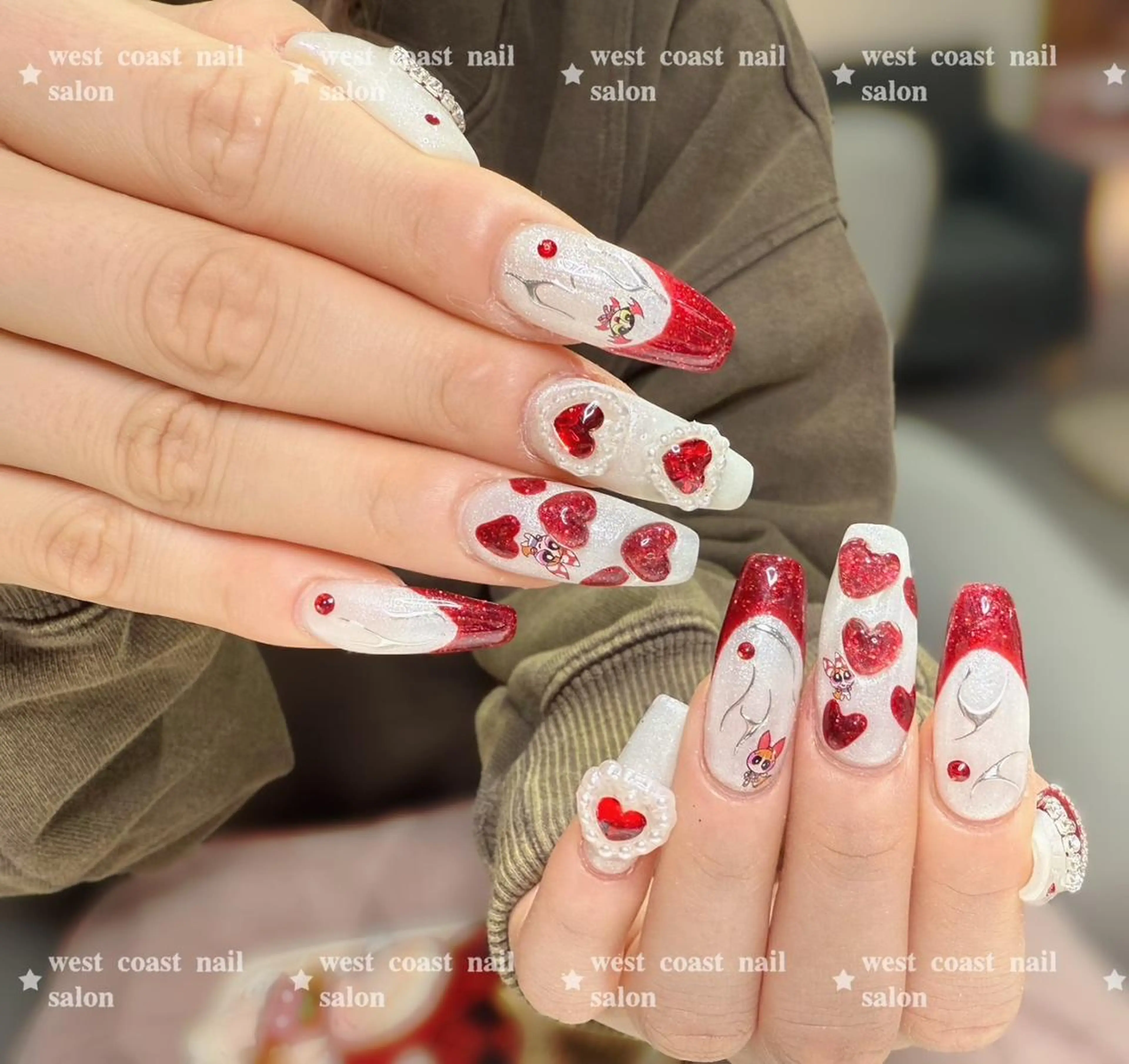 ネイル ニュアンスネイル オフィスネイル ツイードネイル 冬ネイル クリスマス west coast スカルプ専門店のネイルデザイン