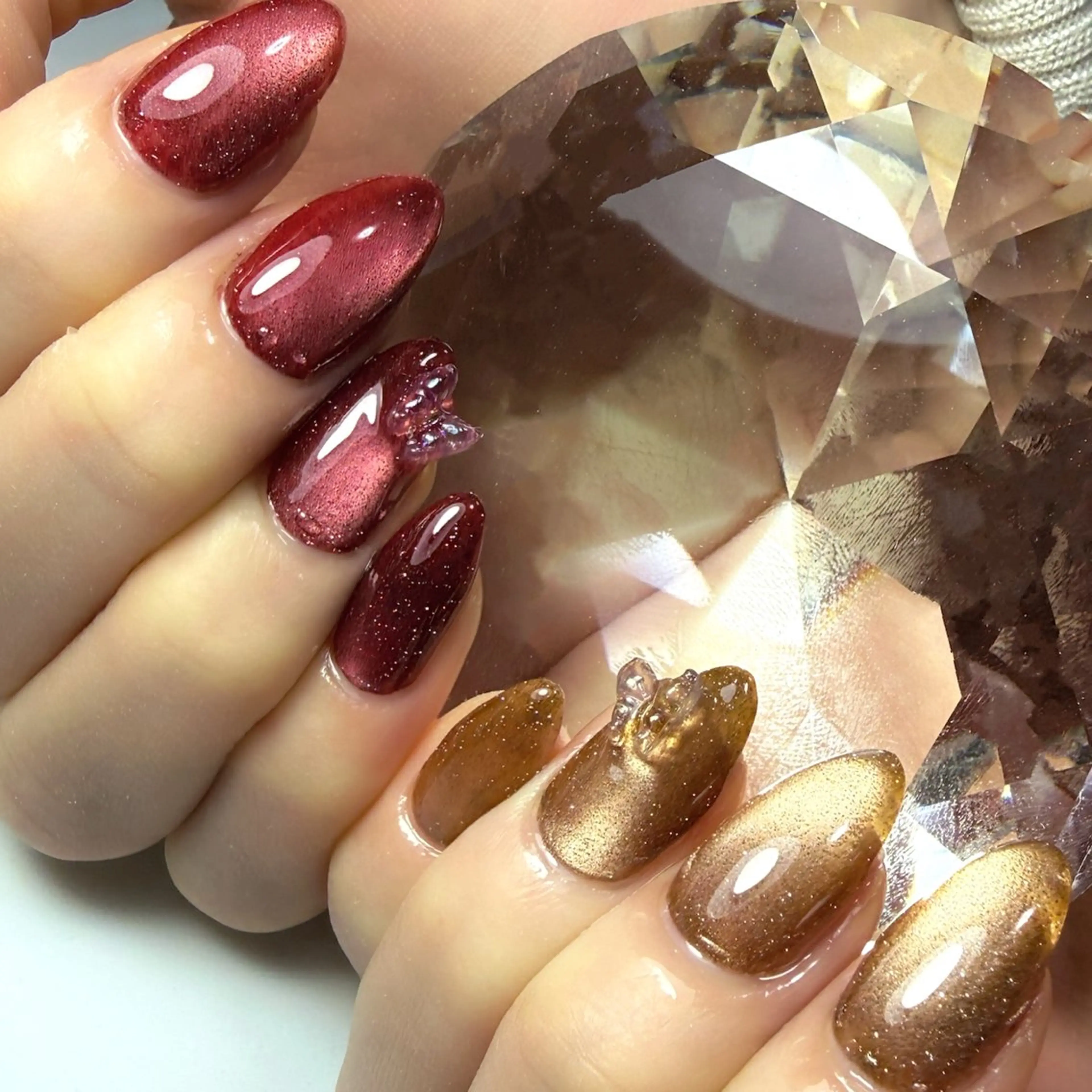 ネイル クリアネイル フラッシュネイル フラッシュマグ Rose Glass 高蔵寺店のネイルデザイン