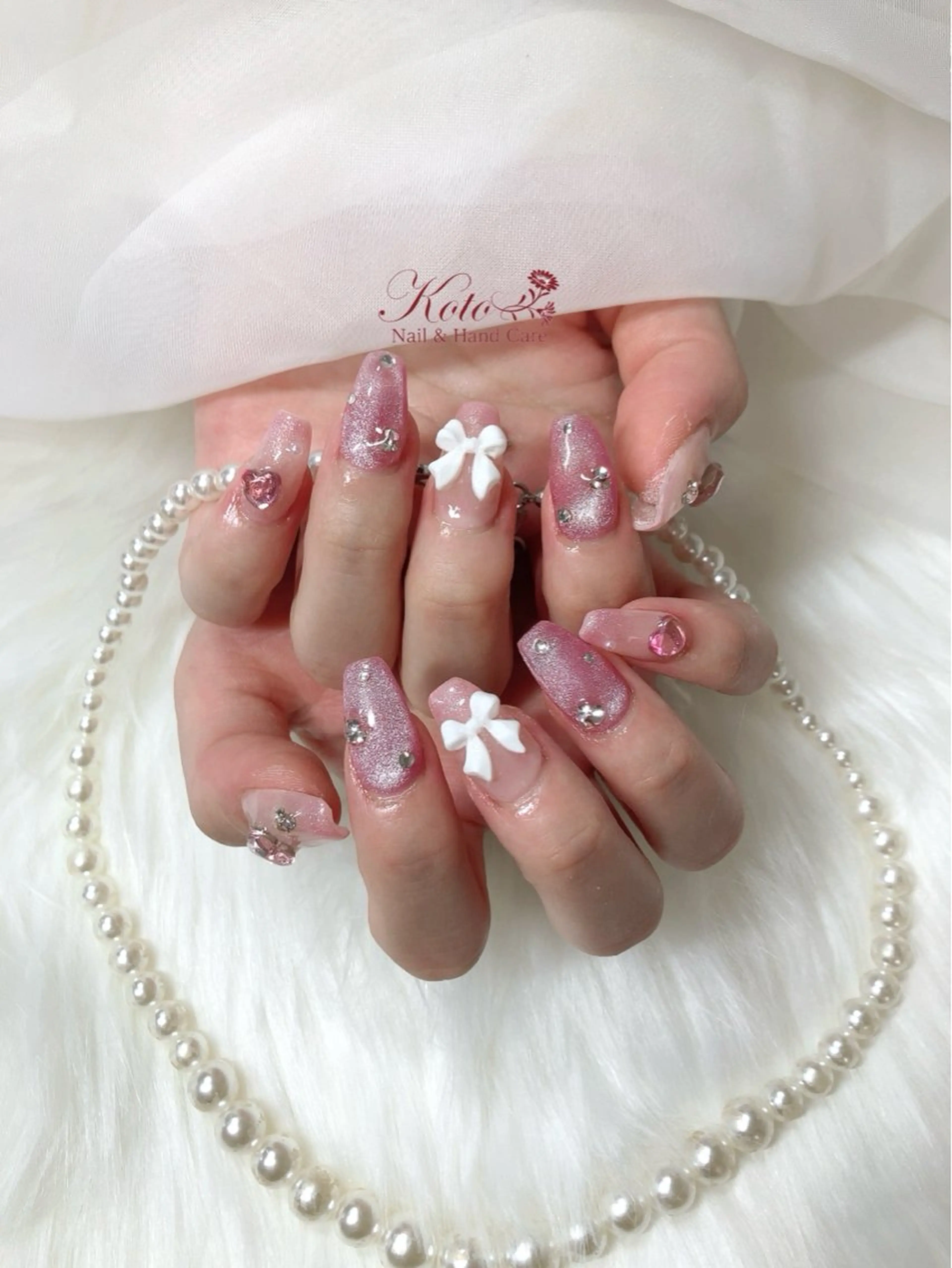 ネイル 長さ出し ジェルネイル 持ち込み ニュアンスネイル 赤色 ハンドネイル Nail Salon KOTOのネイルデザイン