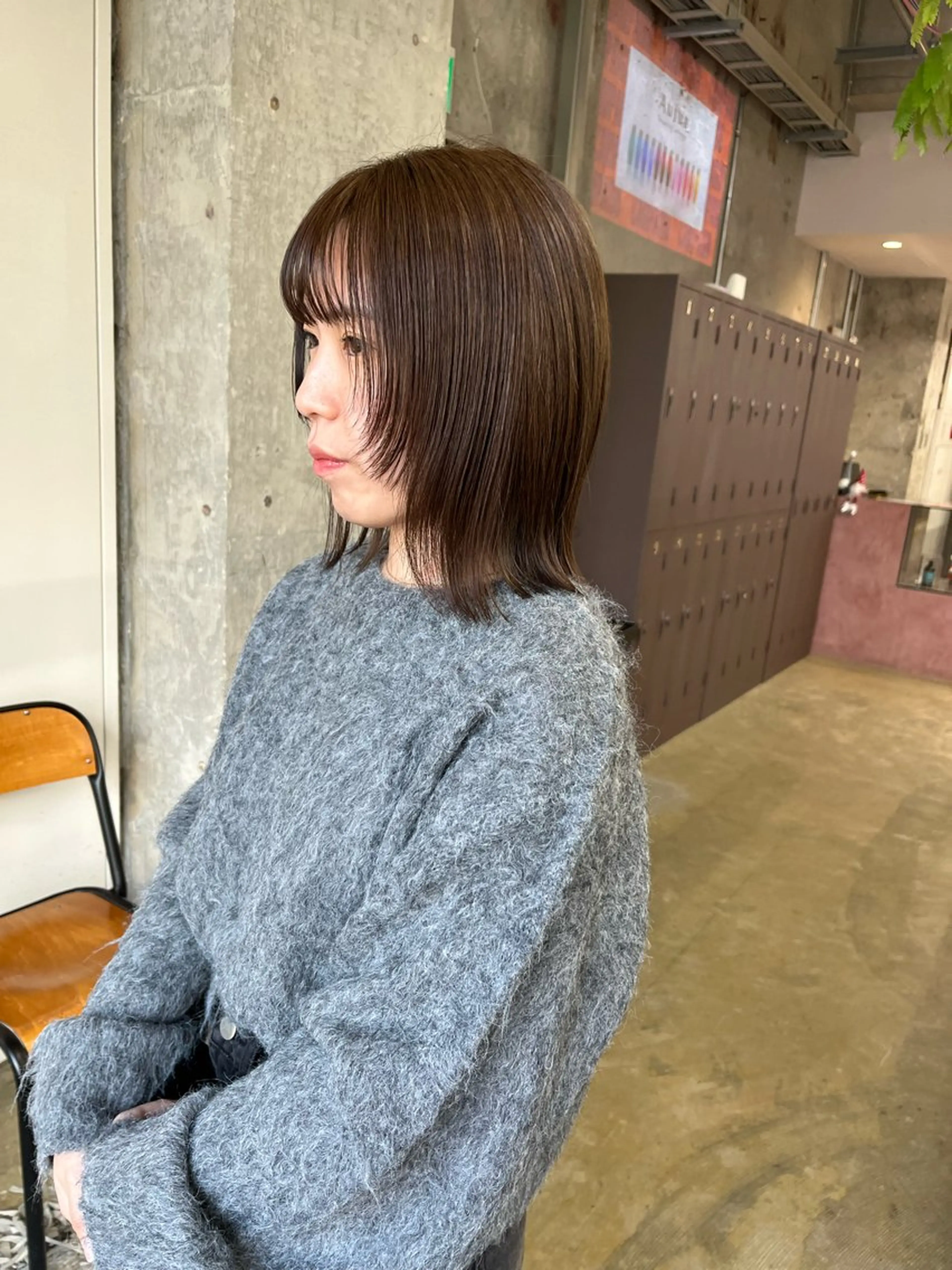 ミディアム カラー 透明感カラー ダブルカラー 顔まわりレイヤー レイヤーカット カット ヘアカラー 小木曽智美 /ボブ/ショートのヘアスタイル