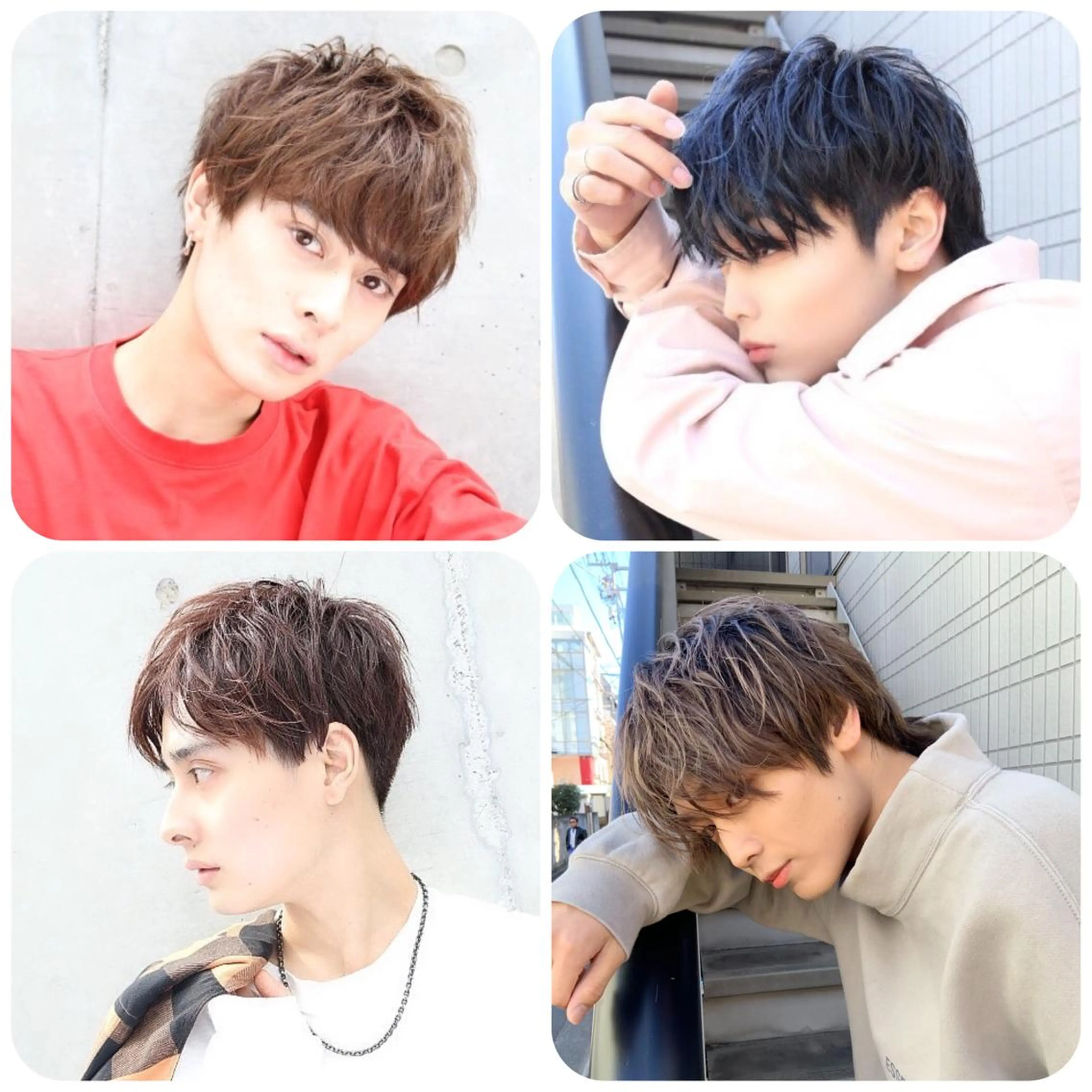 ミディアム カラー パーマ メンズ カット ヘアカラー ダウンパーマ🇰🇷 毛流れパーマ【かな】のヘアスタイル