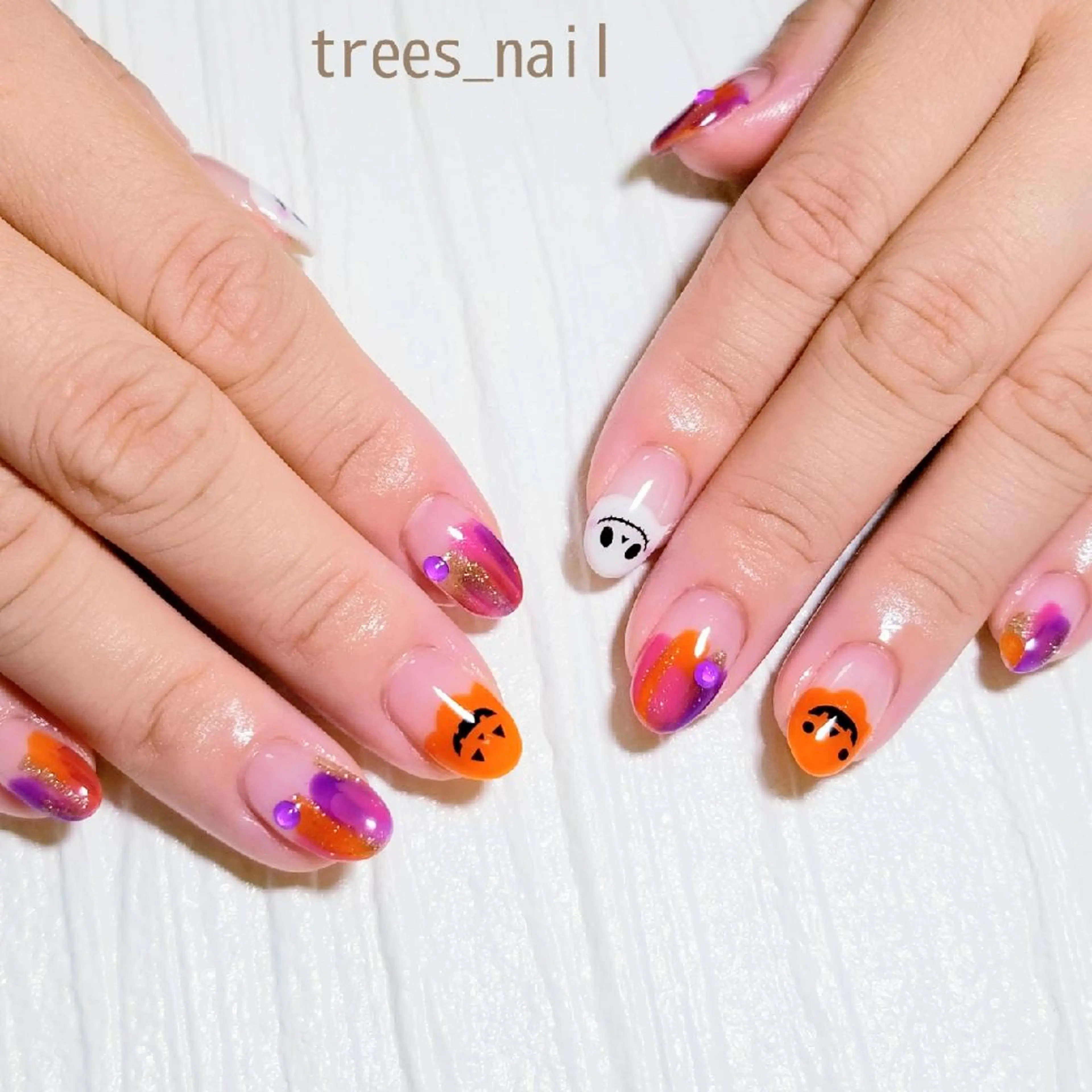 ネイル ハロウィン trees_ nailのネイルデザイン