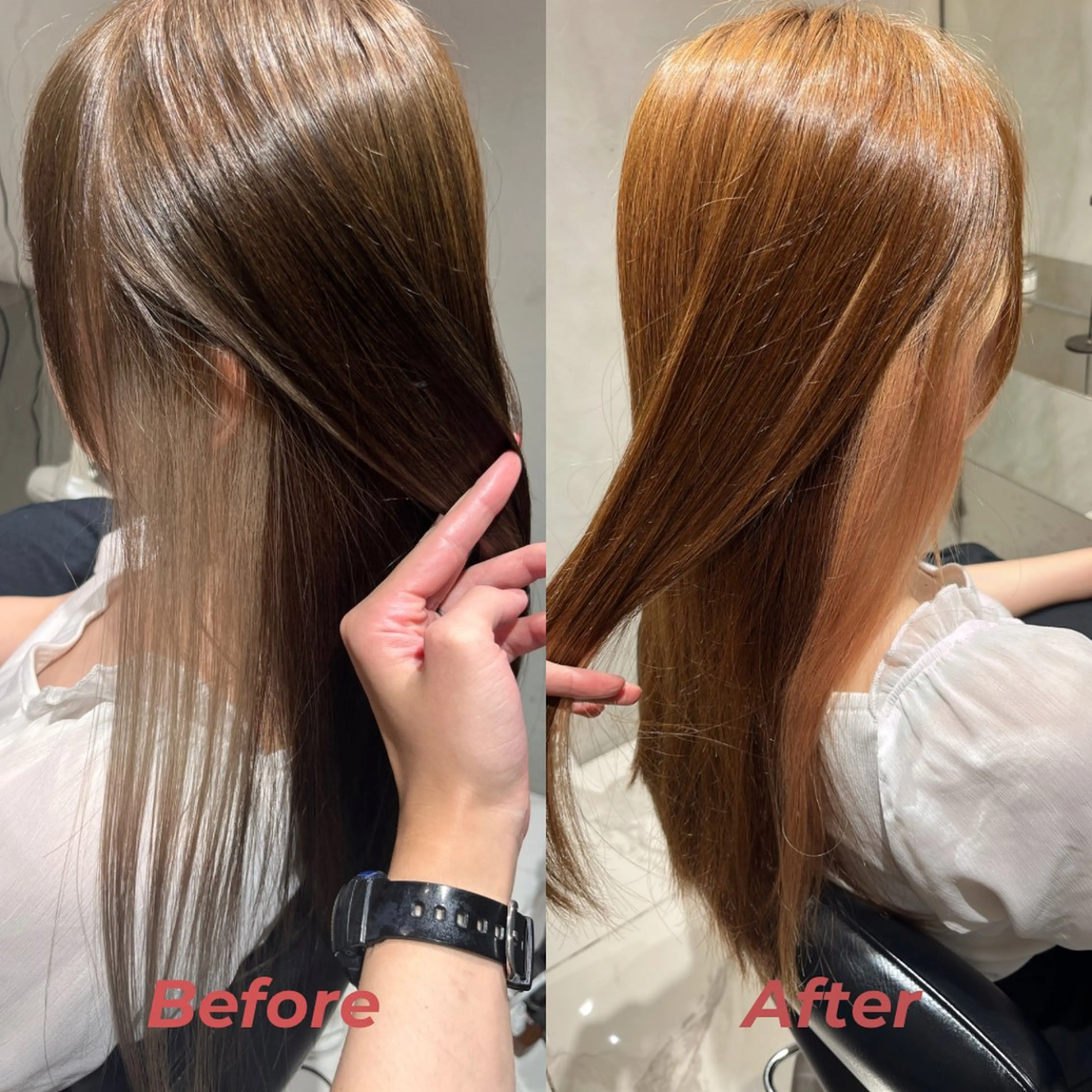 ロング カラー ブリーチ インナーカラー 髪質改善・美髪矯正 ケアカラーGAOのヘアスタイル