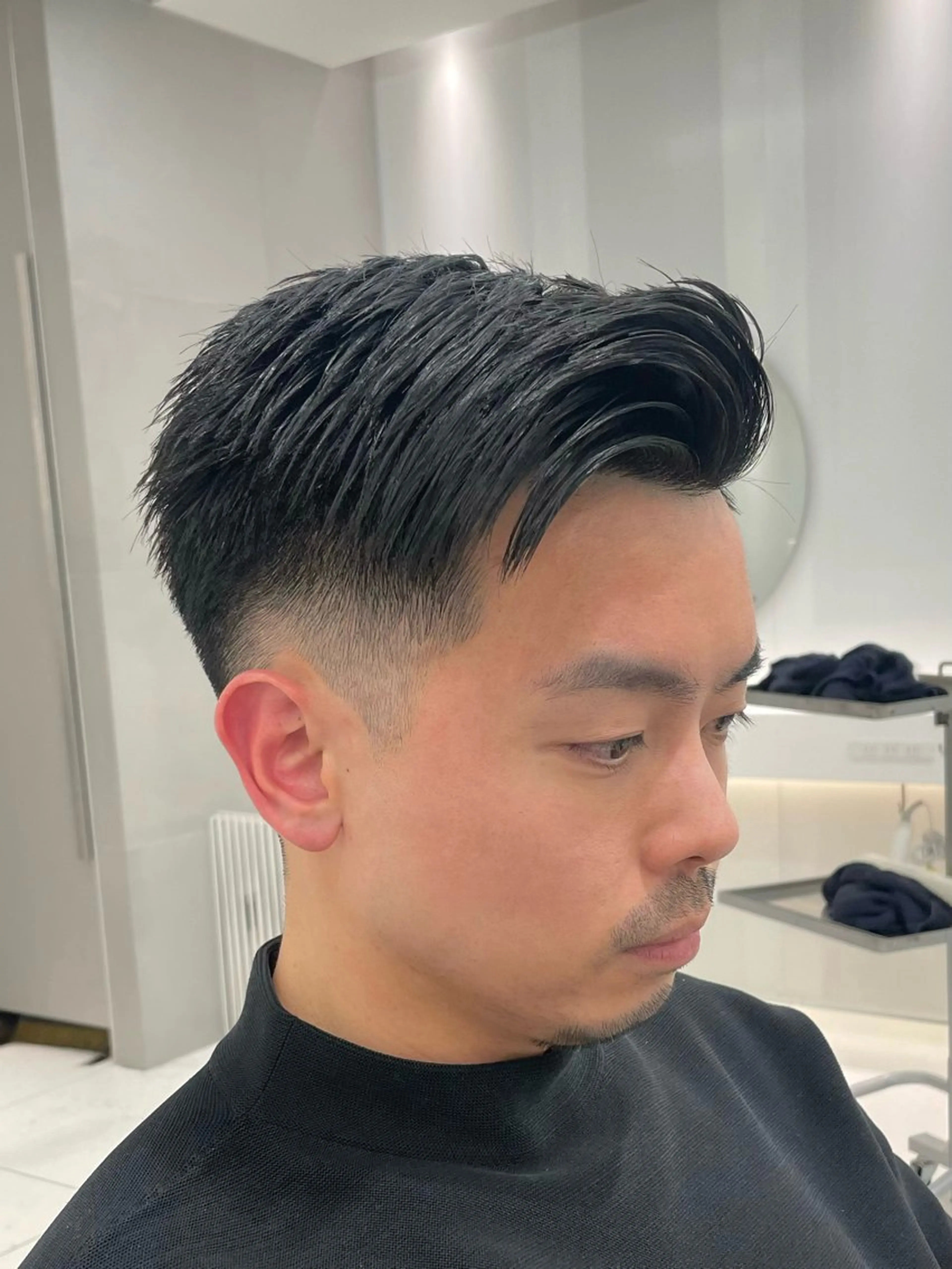 メンズ アップバング センターパート フェードカット マッシュ メンズパーマ カット ヘアセット メンズスタイル 🇰🇷パーマのヘアスタイル
