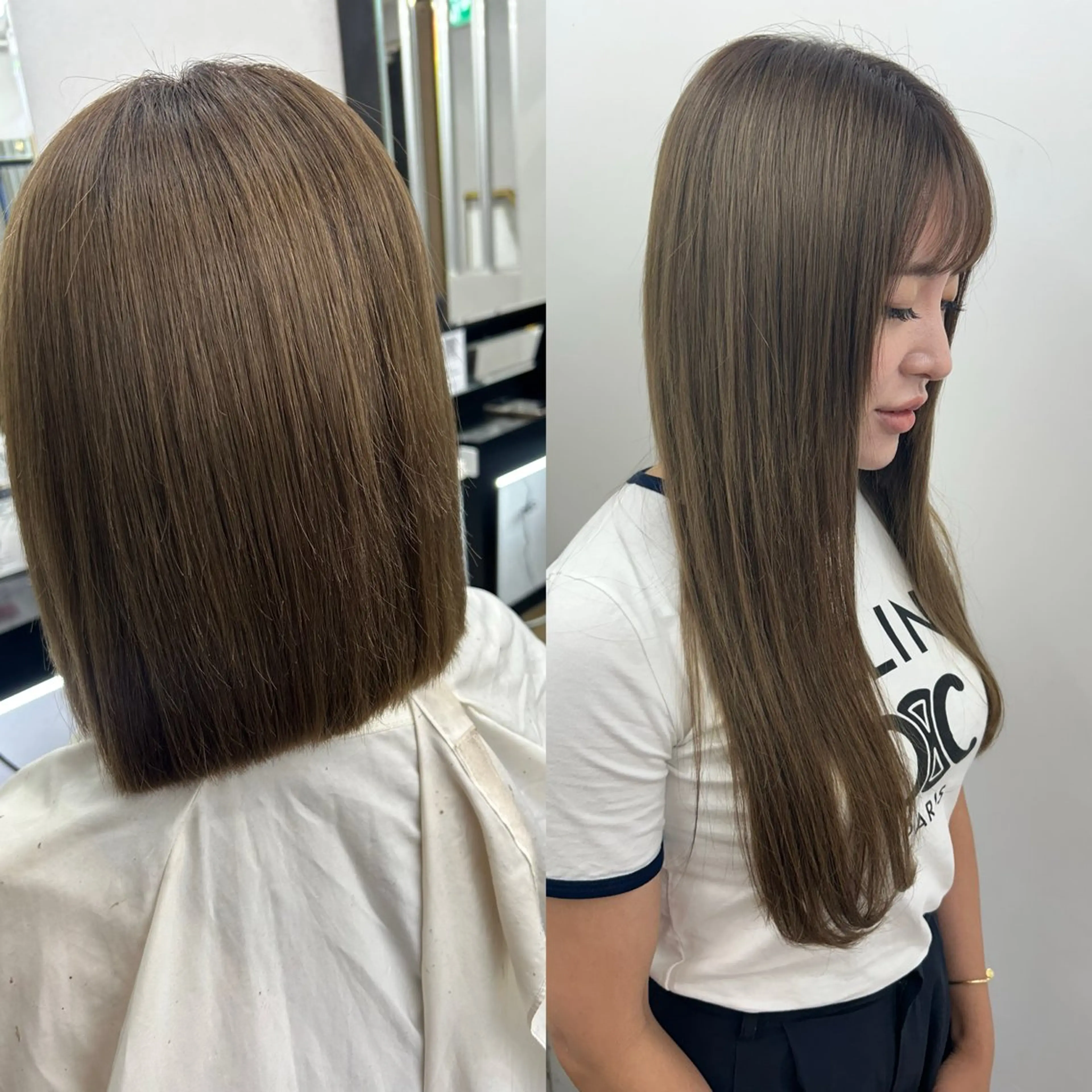 ロング シールエクステ ボブ エクステ ハイライト レイヤーカット カット パーマ エクステ ヘッドスパ alpha. カラーエクステ下妻のヘアスタイル