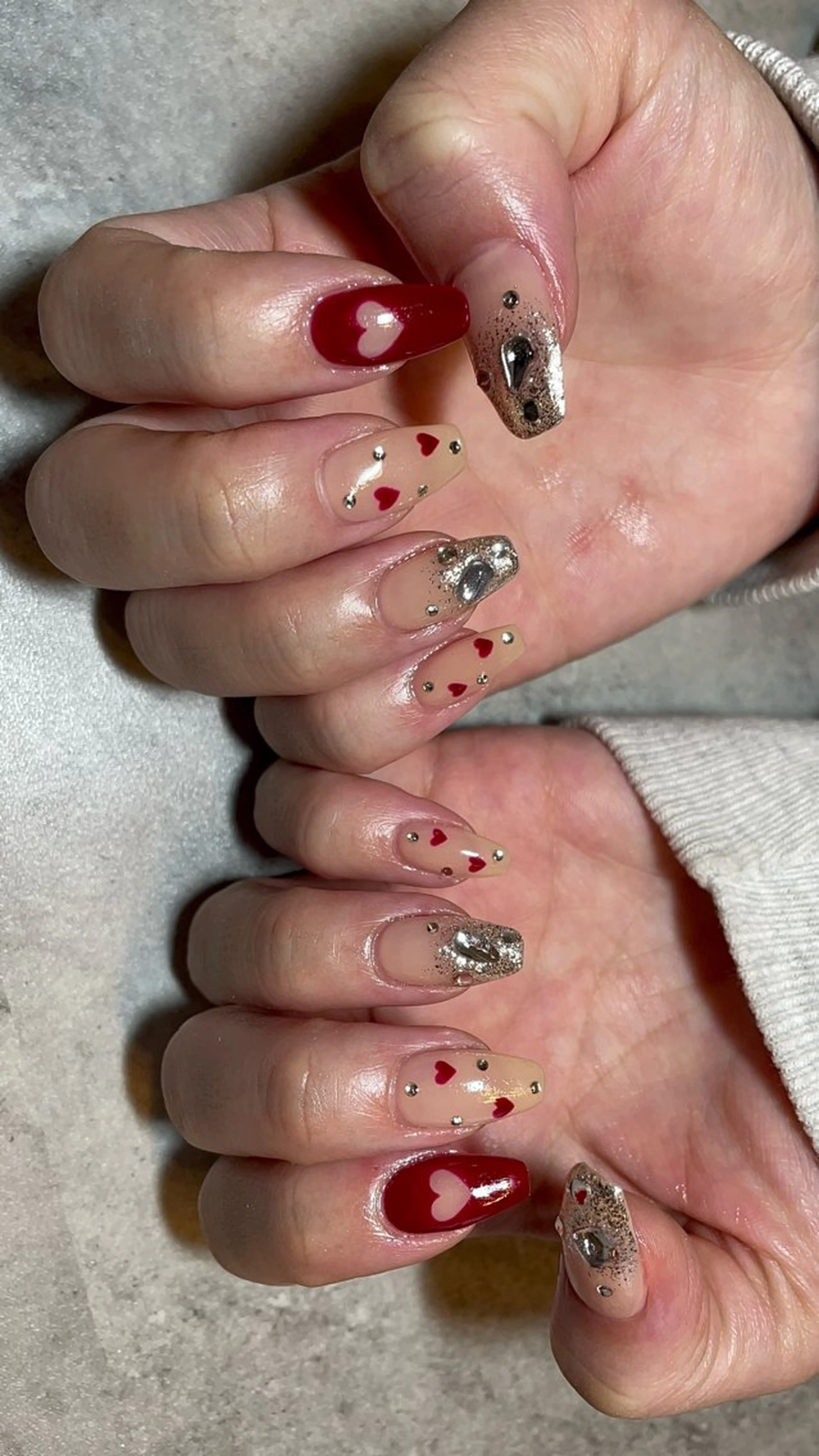 ネイル バレンタイン ハンドネイル nail salon ラピスラズリのネイルデザイン
