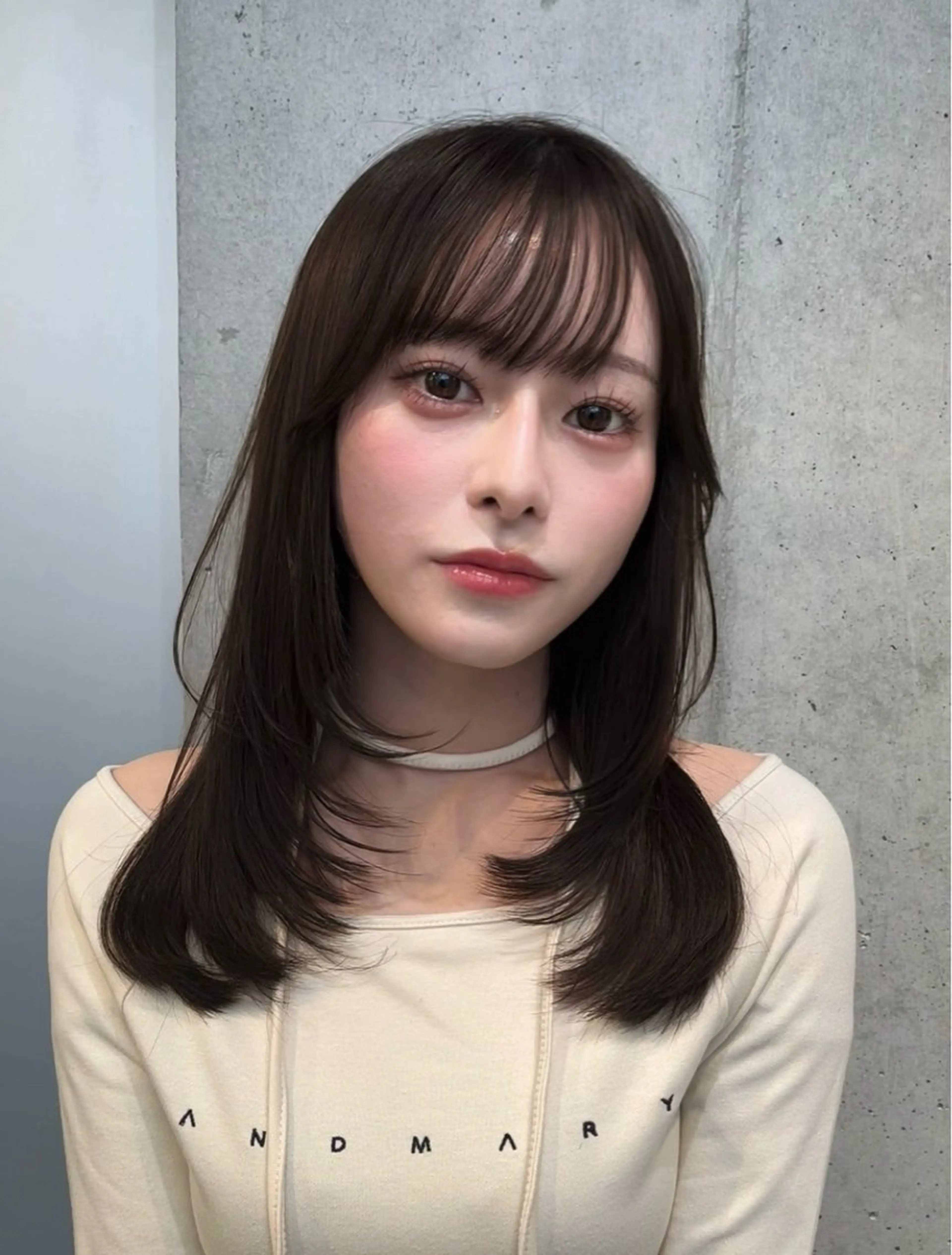 セミロング カラー カット トリートメント 🌫️大人韓国ヘア 🌫️naoyaのヘアスタイル