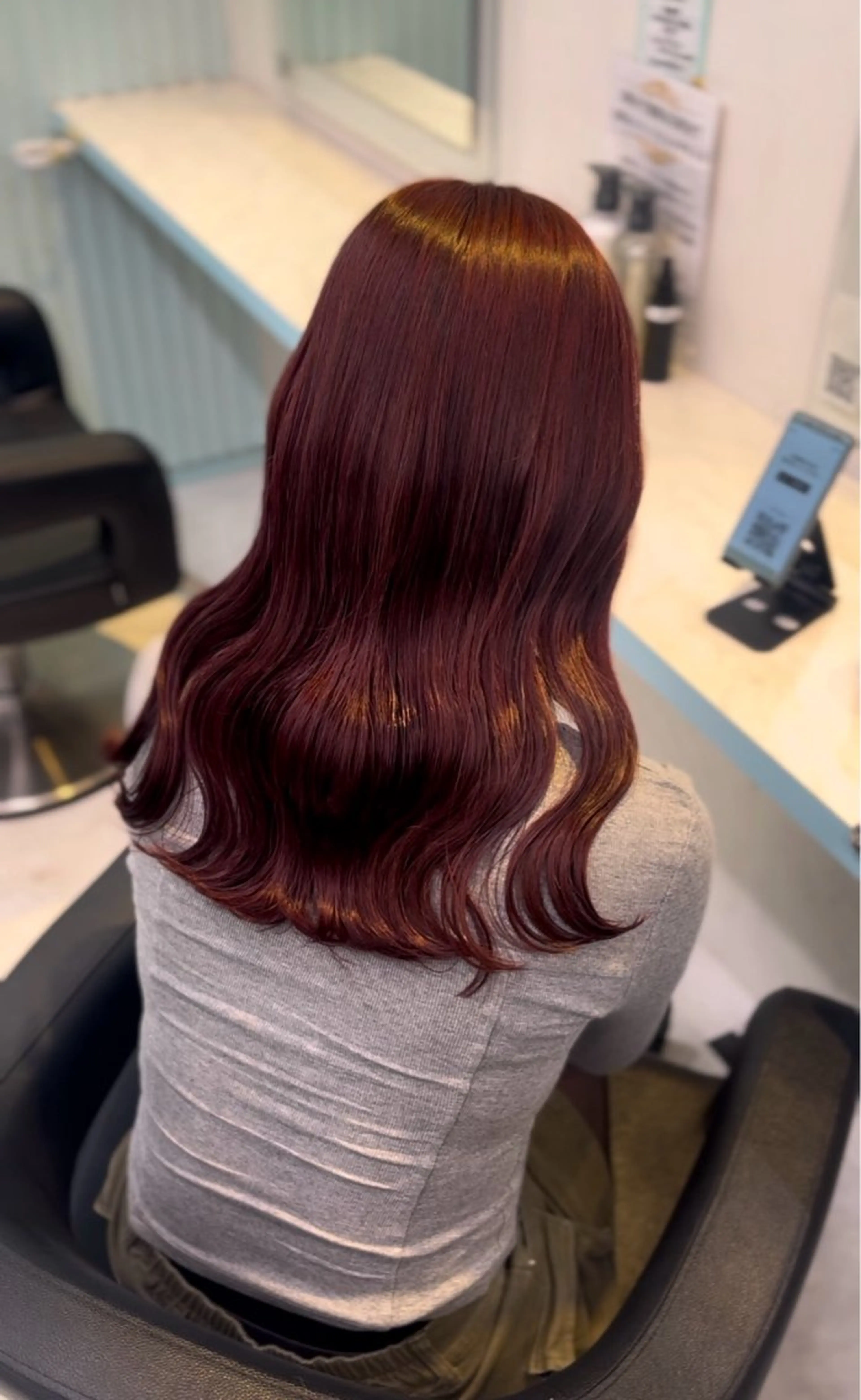 ロング カラー ヘアカラー ブリーチなし🍒中韓 /暖色系🍒のヘアスタイル