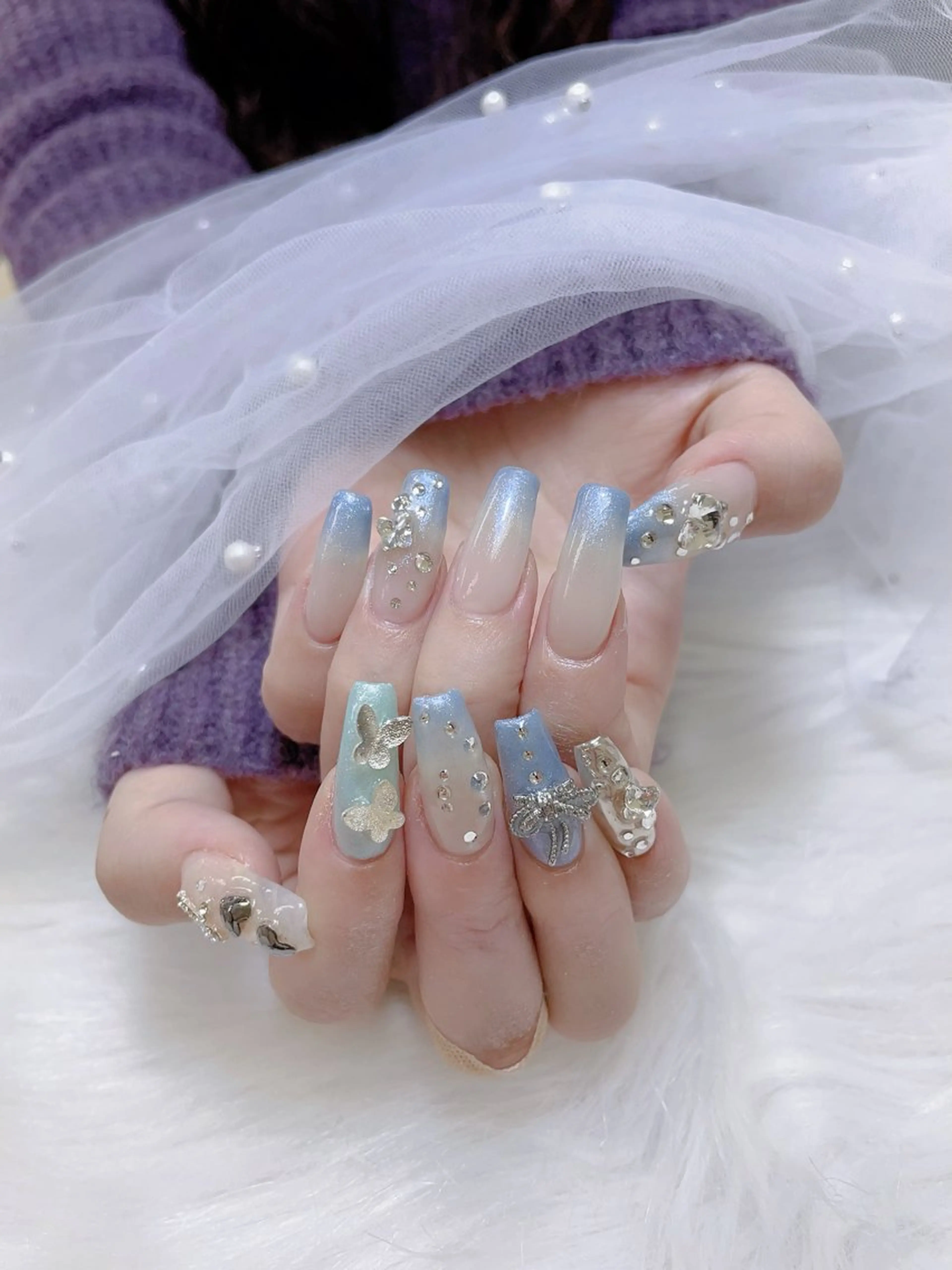 ネイル ハート 韓国ネイル スカルプネイル 夏ネイル ワンホンネイル ハンドネイル MELODY BEAUTY SALON所属・Melody  スカルプ専門店のネイルデザイン