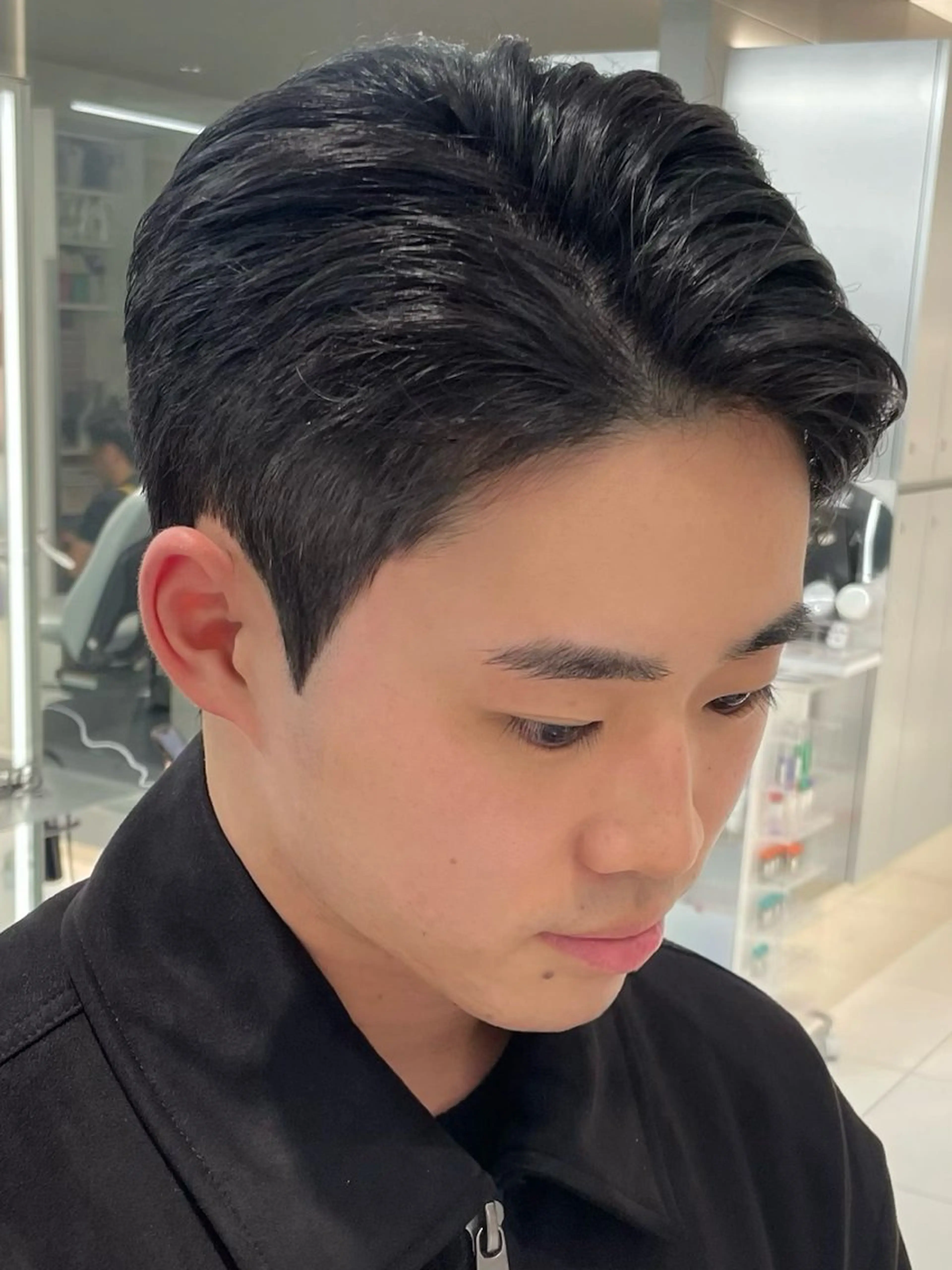 ショート メンズ ダウンパーマ メンズパーマ カット パーマ センターパート/ マッシュ 小野 樹のヘアスタイル