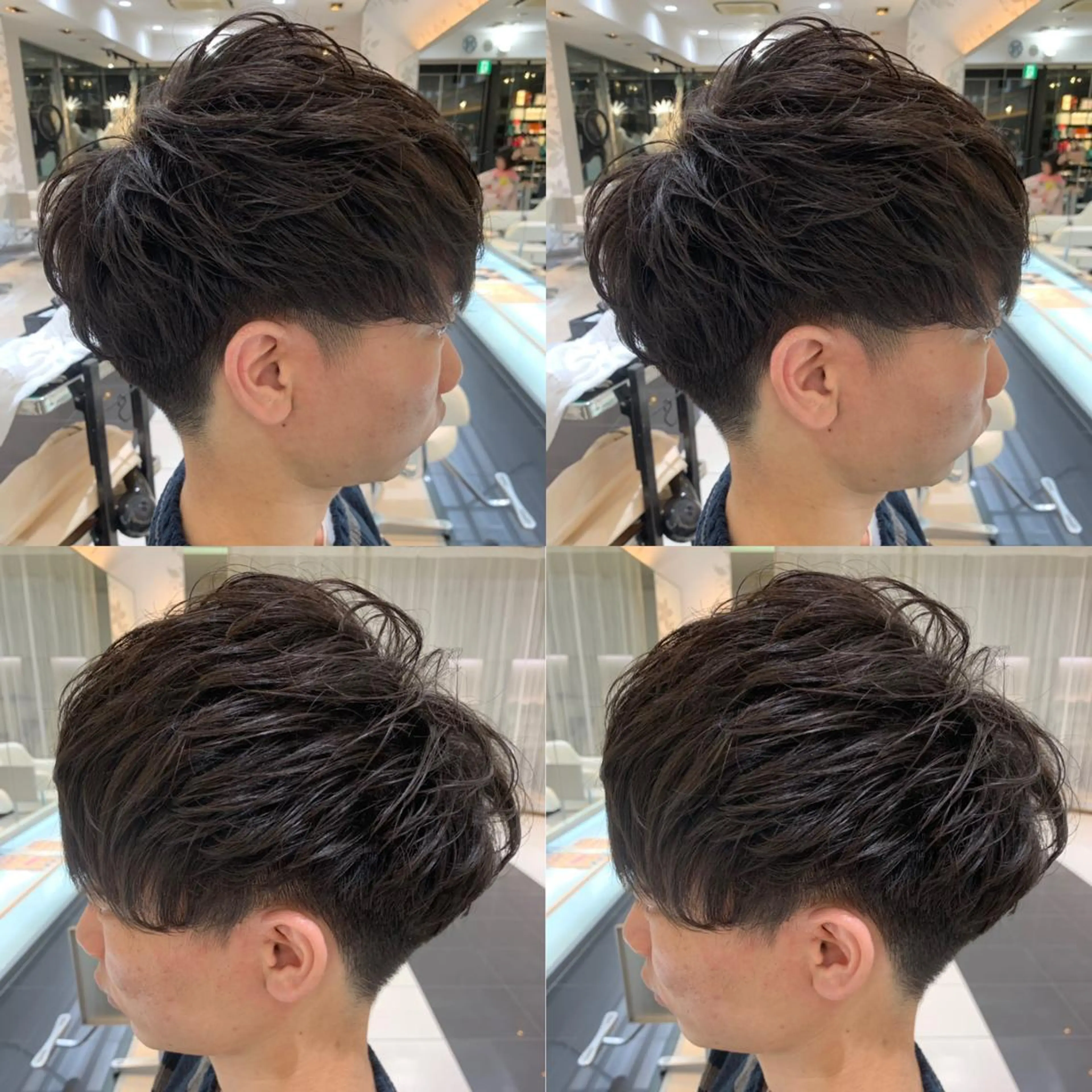 ショート パーマ メンズ マッシュ メンズパーマ ダメージレスカラー /透明感カラー 上長のヘアスタイル