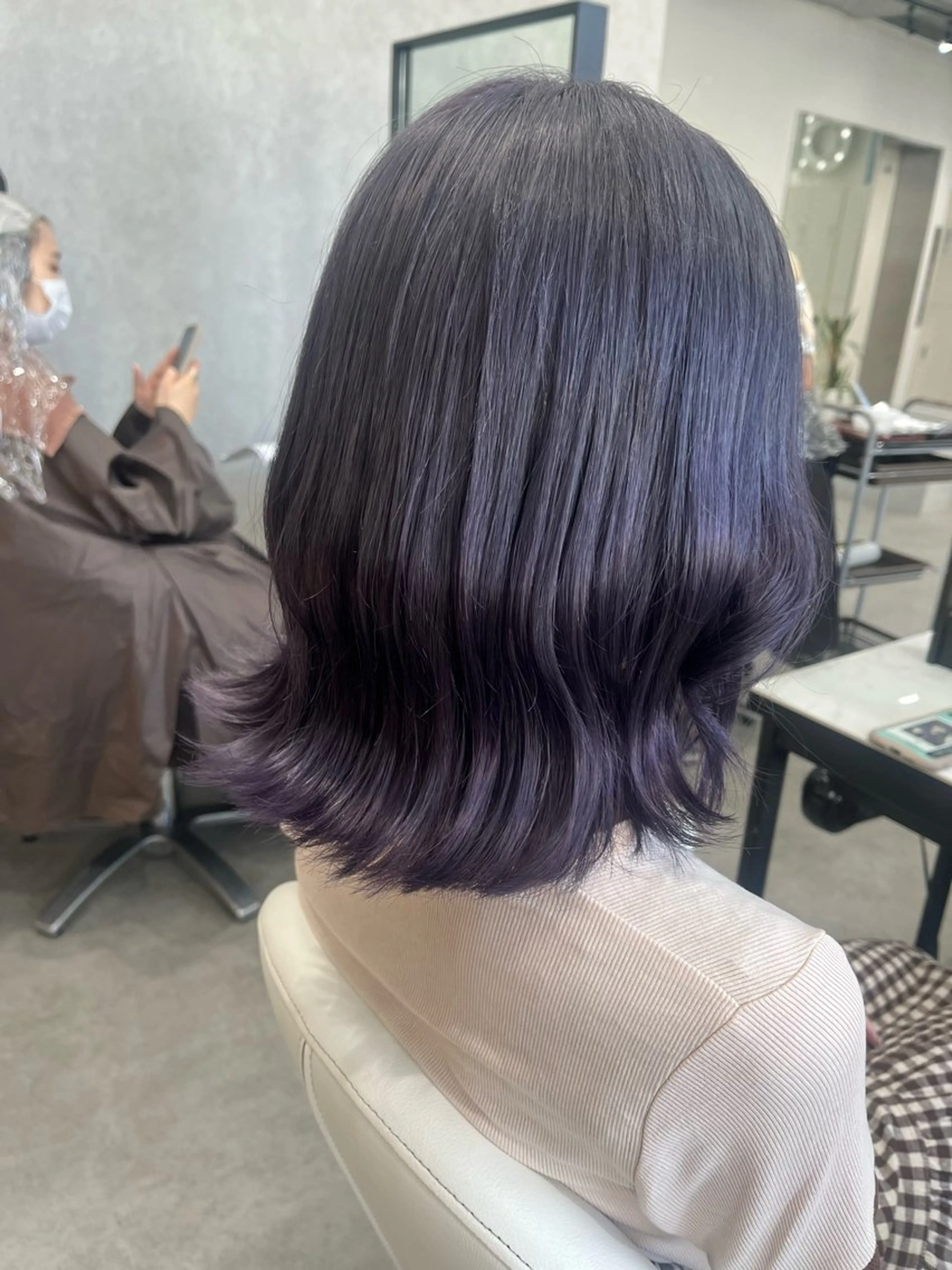 ロング カラー ラベンダーカラー ヘアカラー トリートメント 艶カラー 🇰🇷💎MIUのヘアスタイル