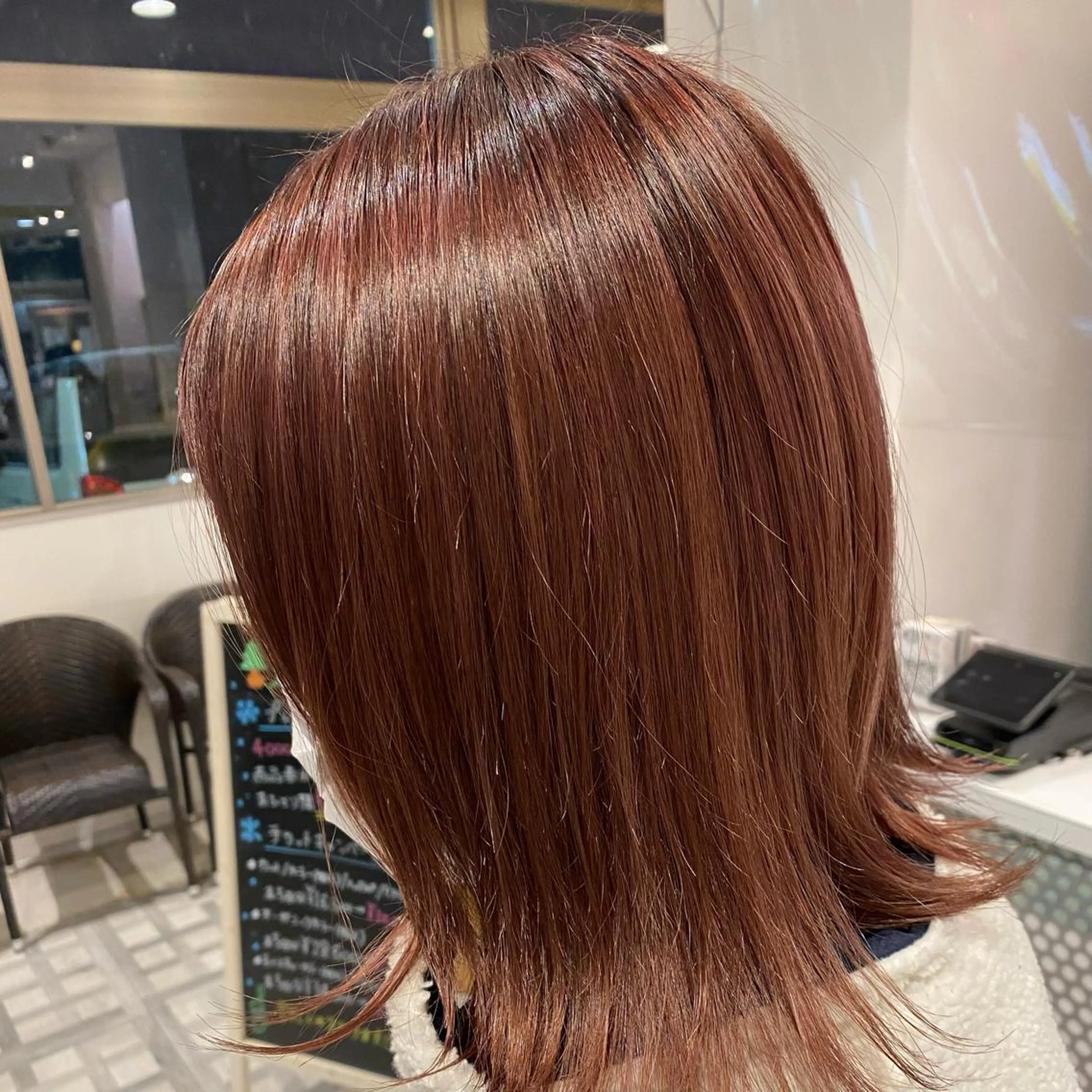 ミディアム カラー ハイライトカラー ピンクカラー ハイライト 床櫻 唯のヘアスタイル