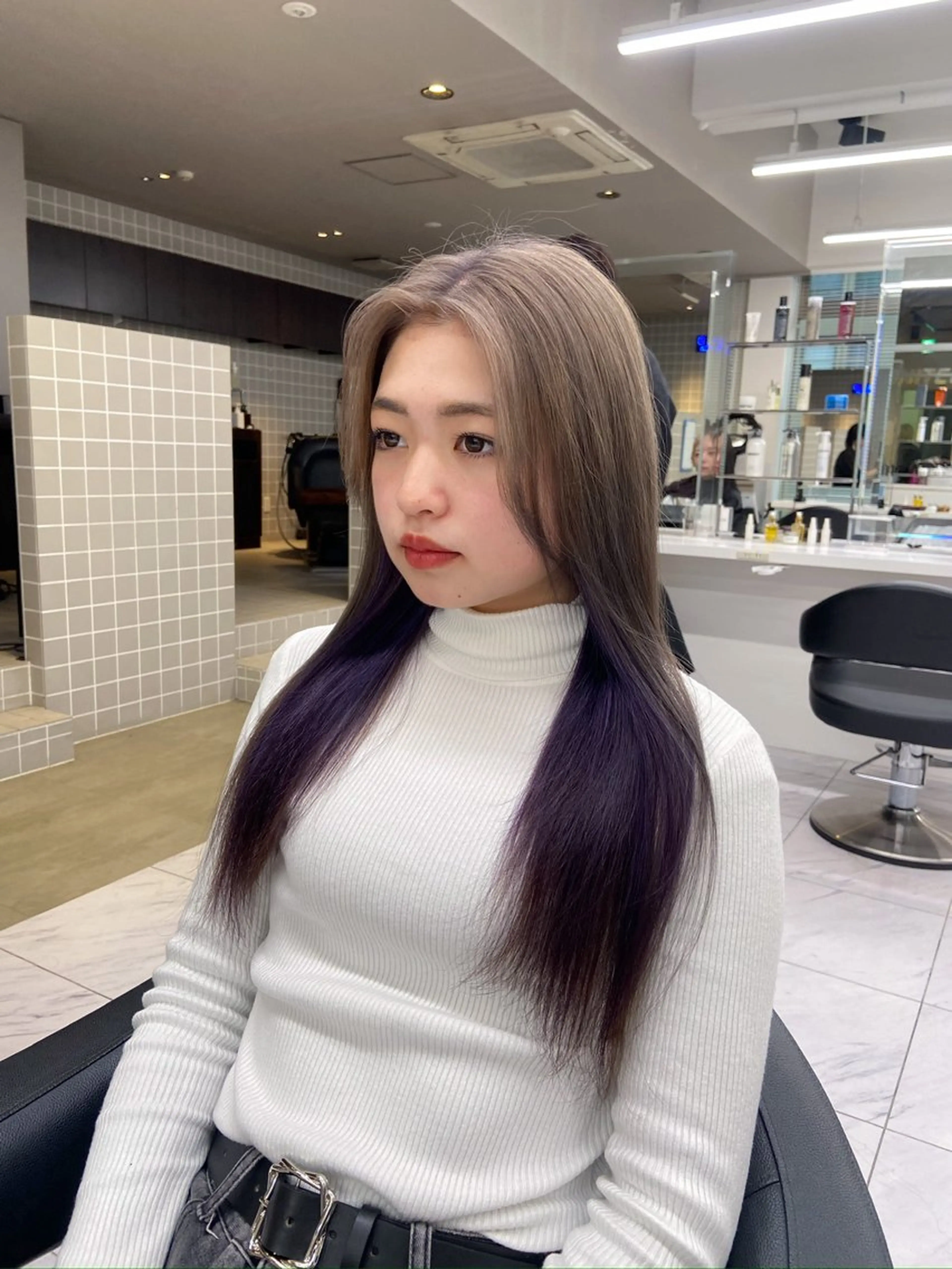 ロング カラー ヘアアレンジ flammeum所属・ハイトーン/ボブ /misakiのヘアスタイル