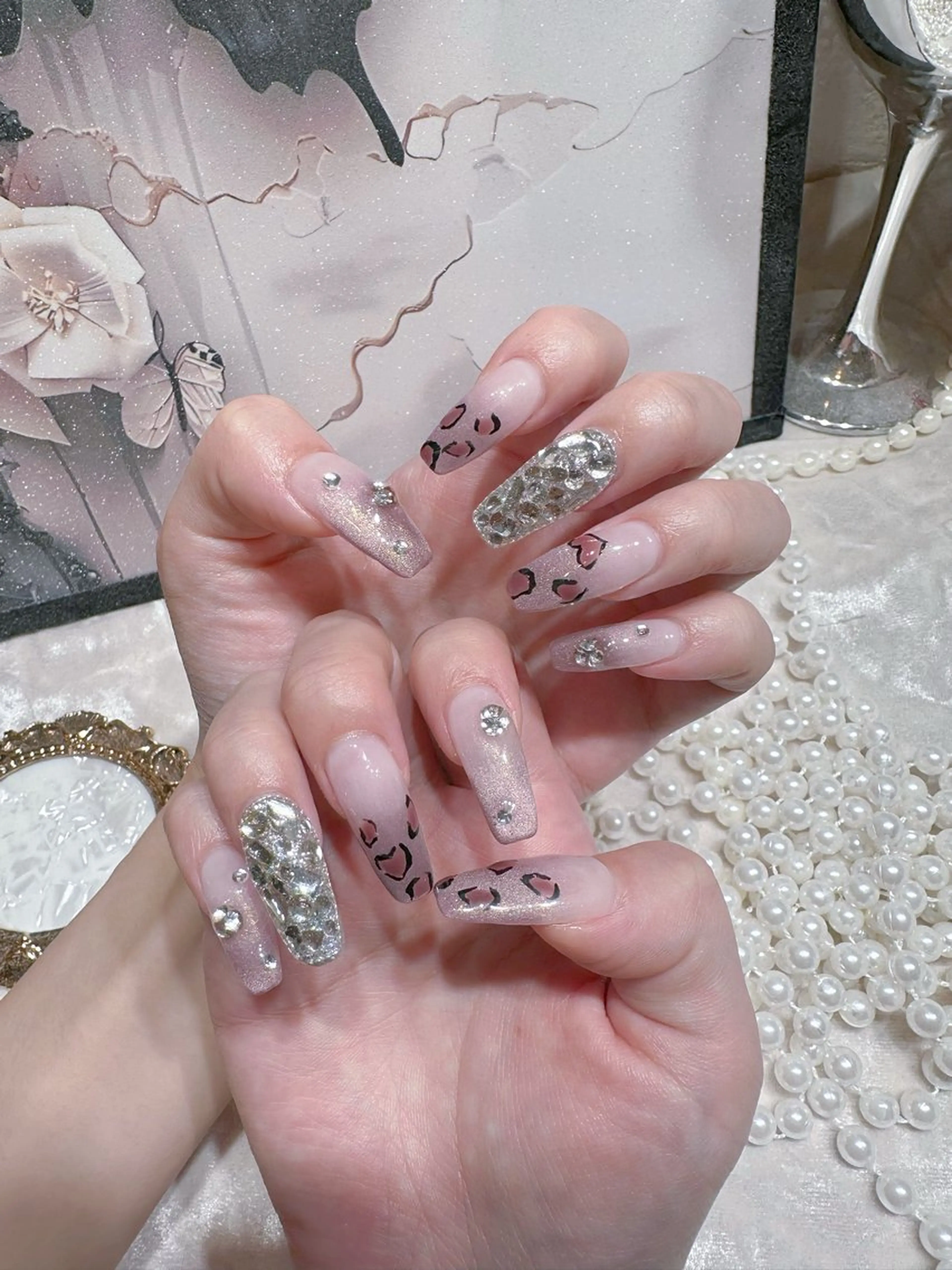 ネイル アートネイル フットネイル ジェルネイル ハート マグネットネイル Babarla Nailのネイルデザイン