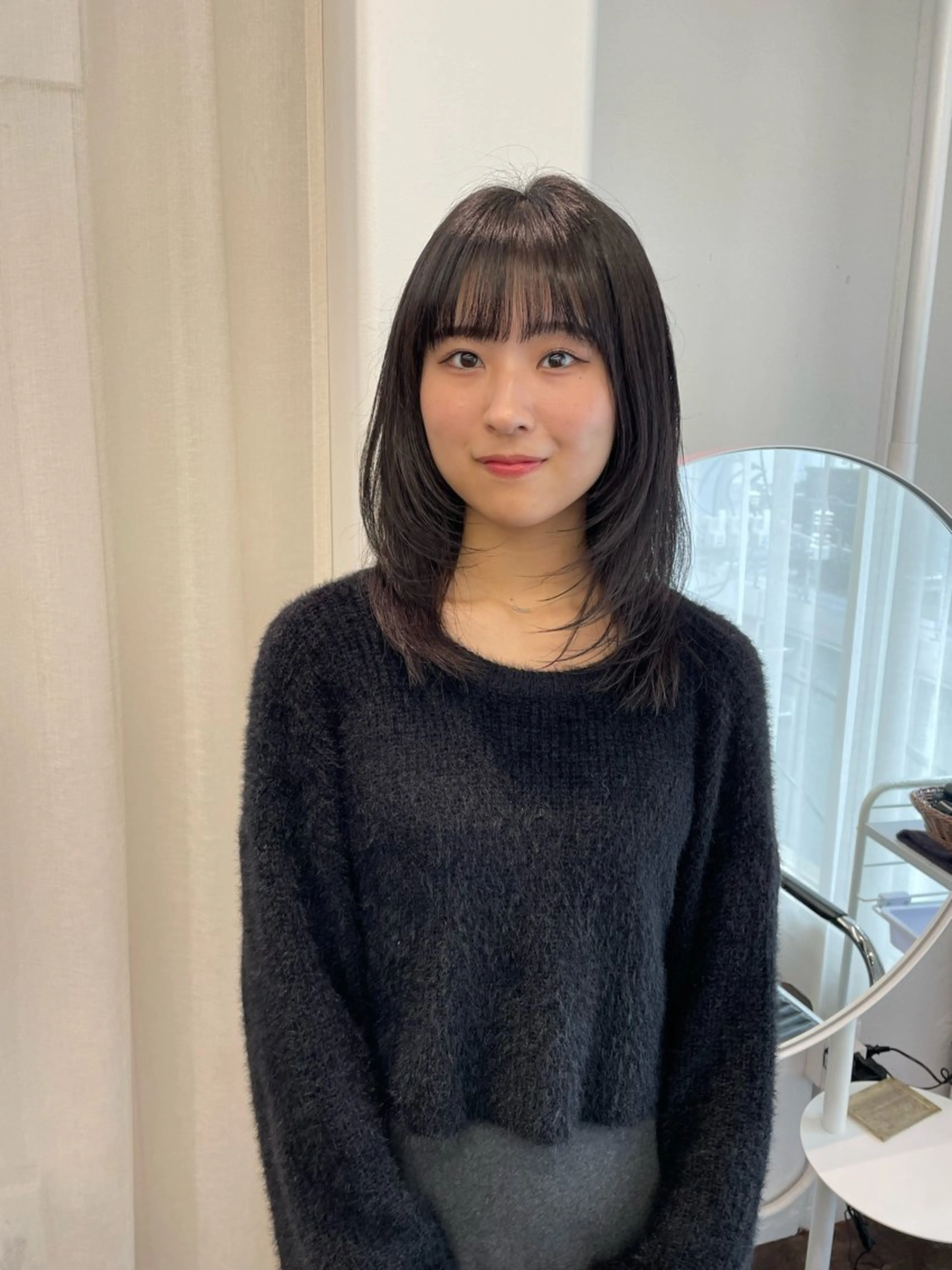 ミディアム カラー レイヤーカット カット ヘアカラー トリートメント レイヤーカット🎀 kanaのヘアスタイル
