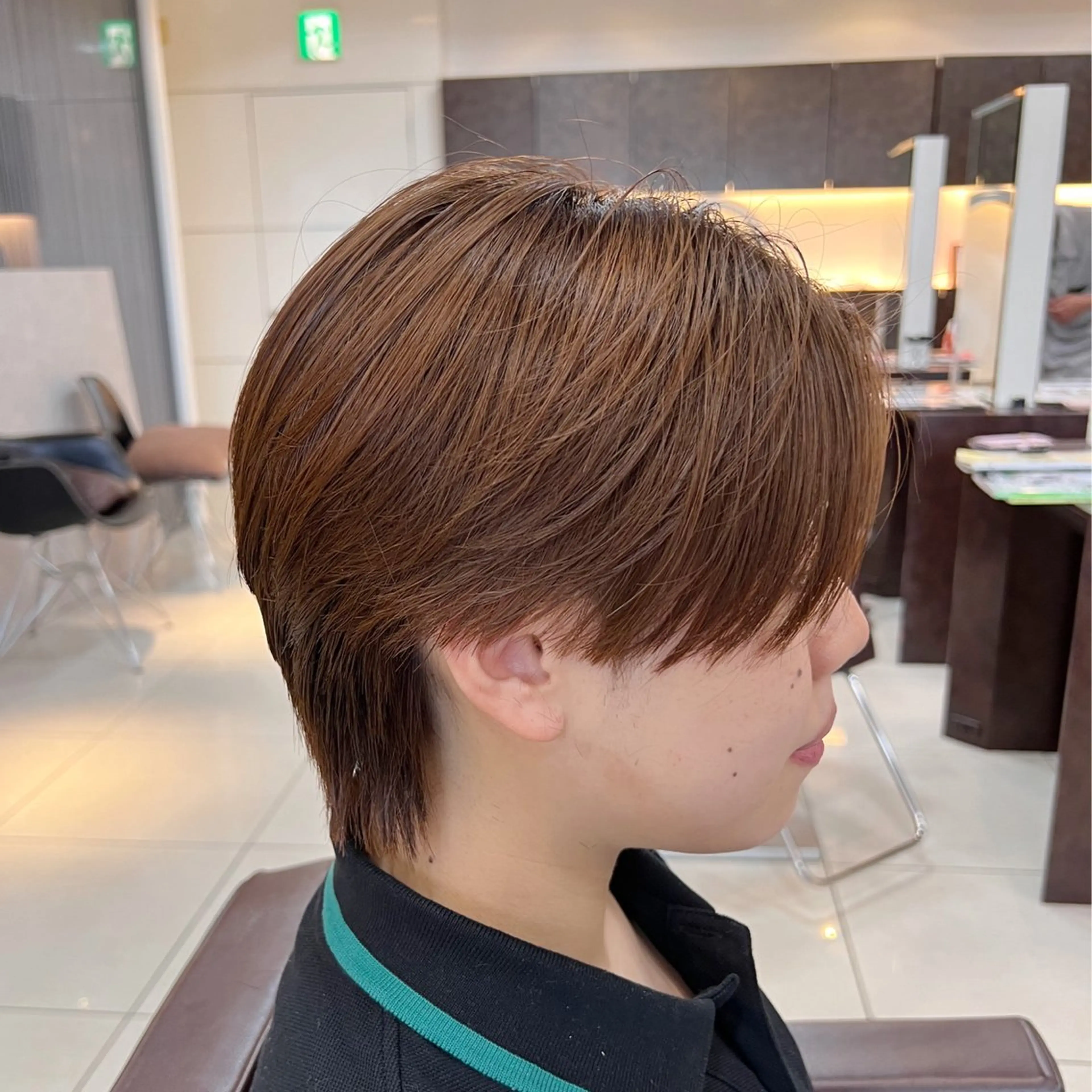 ショート カラー メンズ カット ヘアカラー 🩵透明感カラー🩵 緒方美柚のヘアスタイル