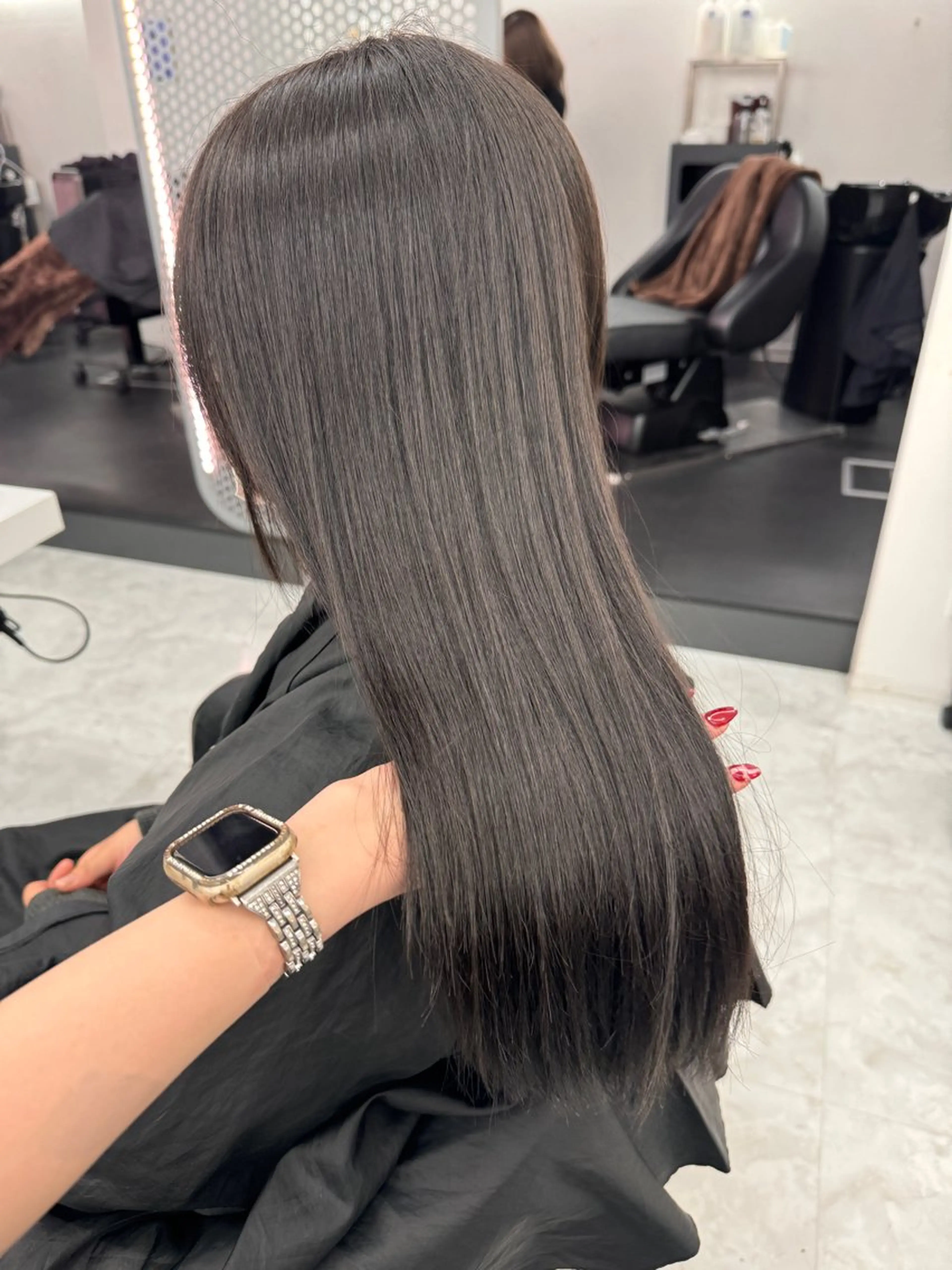 ロング カラー ヘアカラー トリートメント ヘッドスパ ヘアセット 💖透明感カラー＆暗 髪専門💖Akariのヘアスタイル