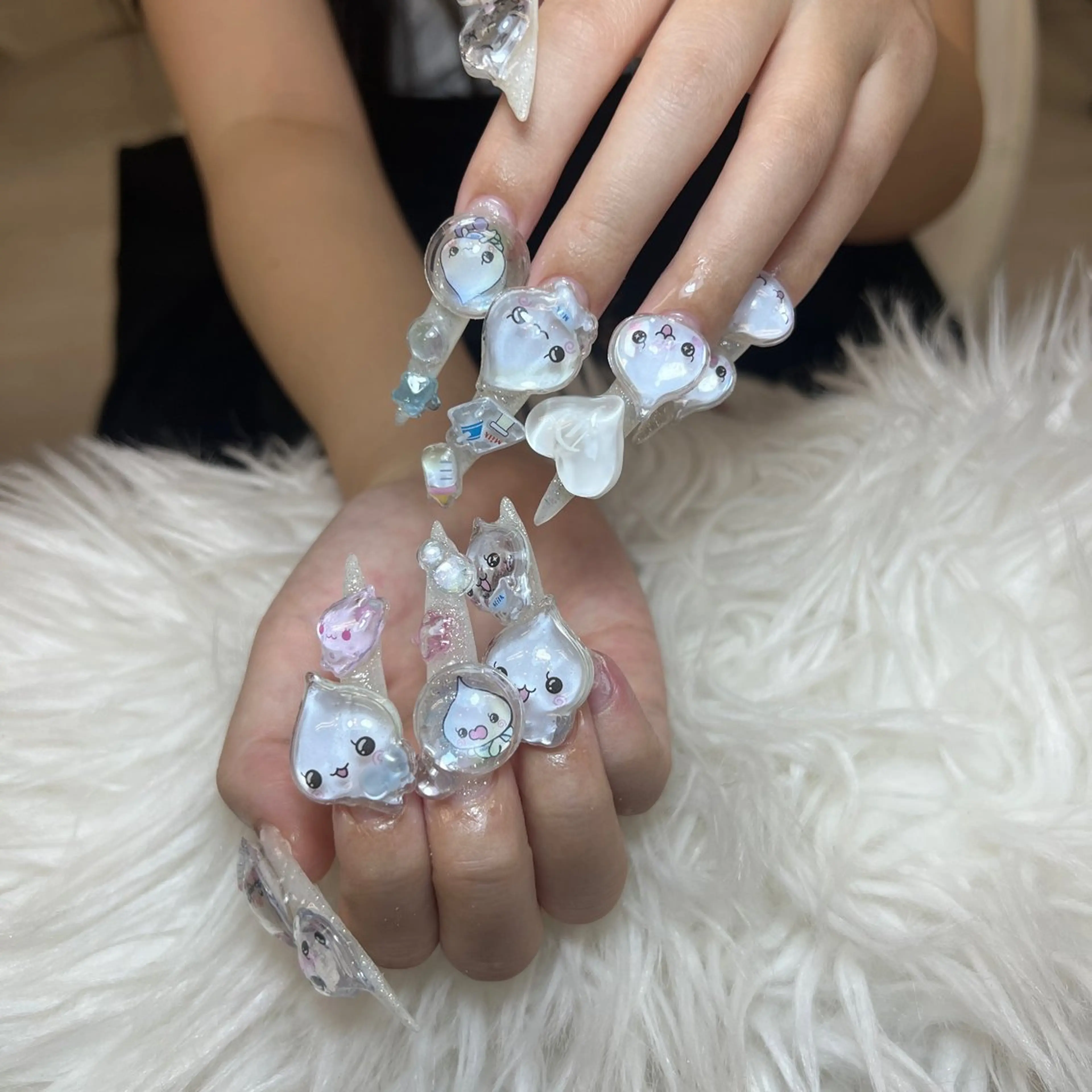 ネイル アートネイル オーロラネイル チークネイル 長さ出し フットネイル Noiranail_ studioのネイルデザイン