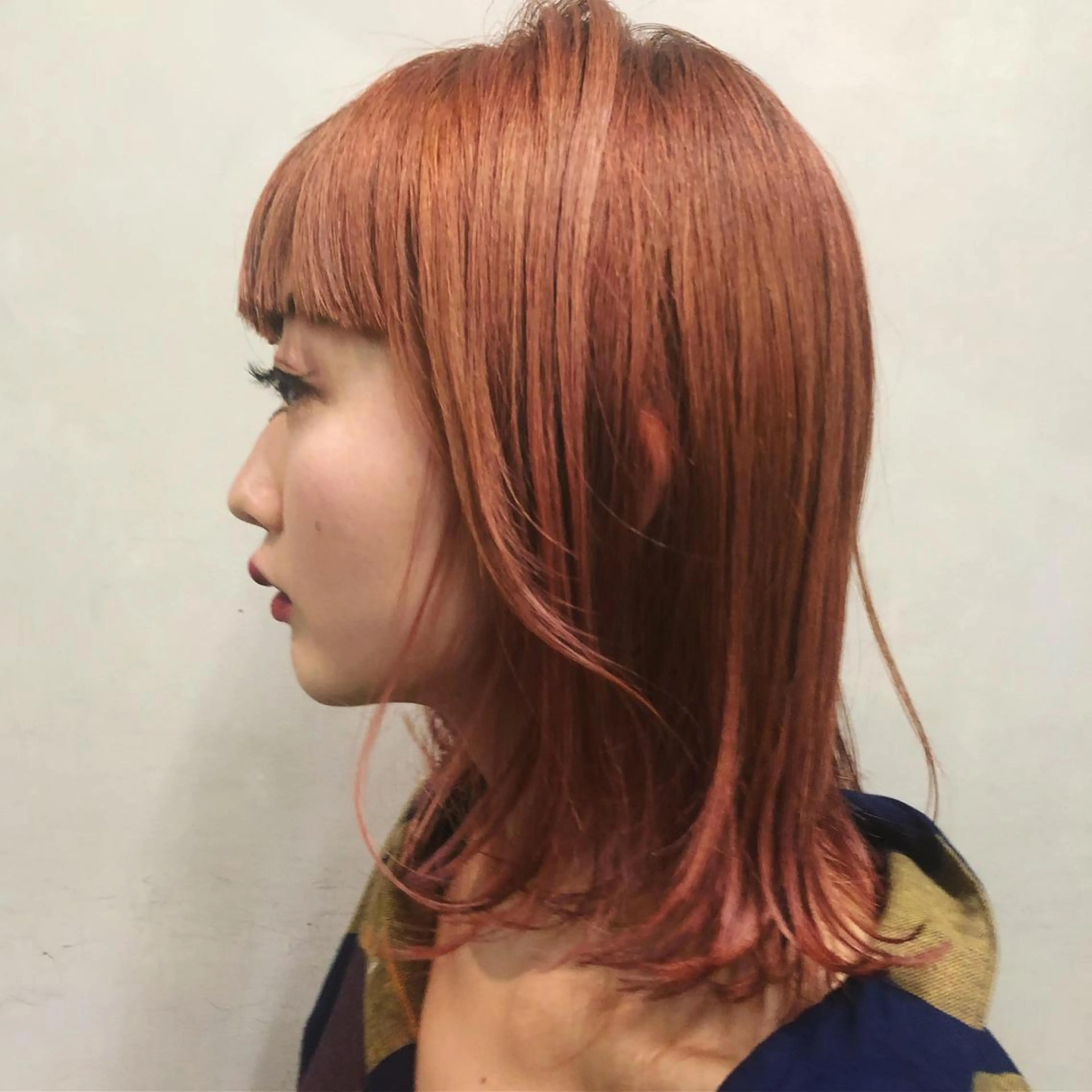 セミロング カラー オレンジ spooopy所属・🕊大垣 めぐみ🕊のヘアスタイル