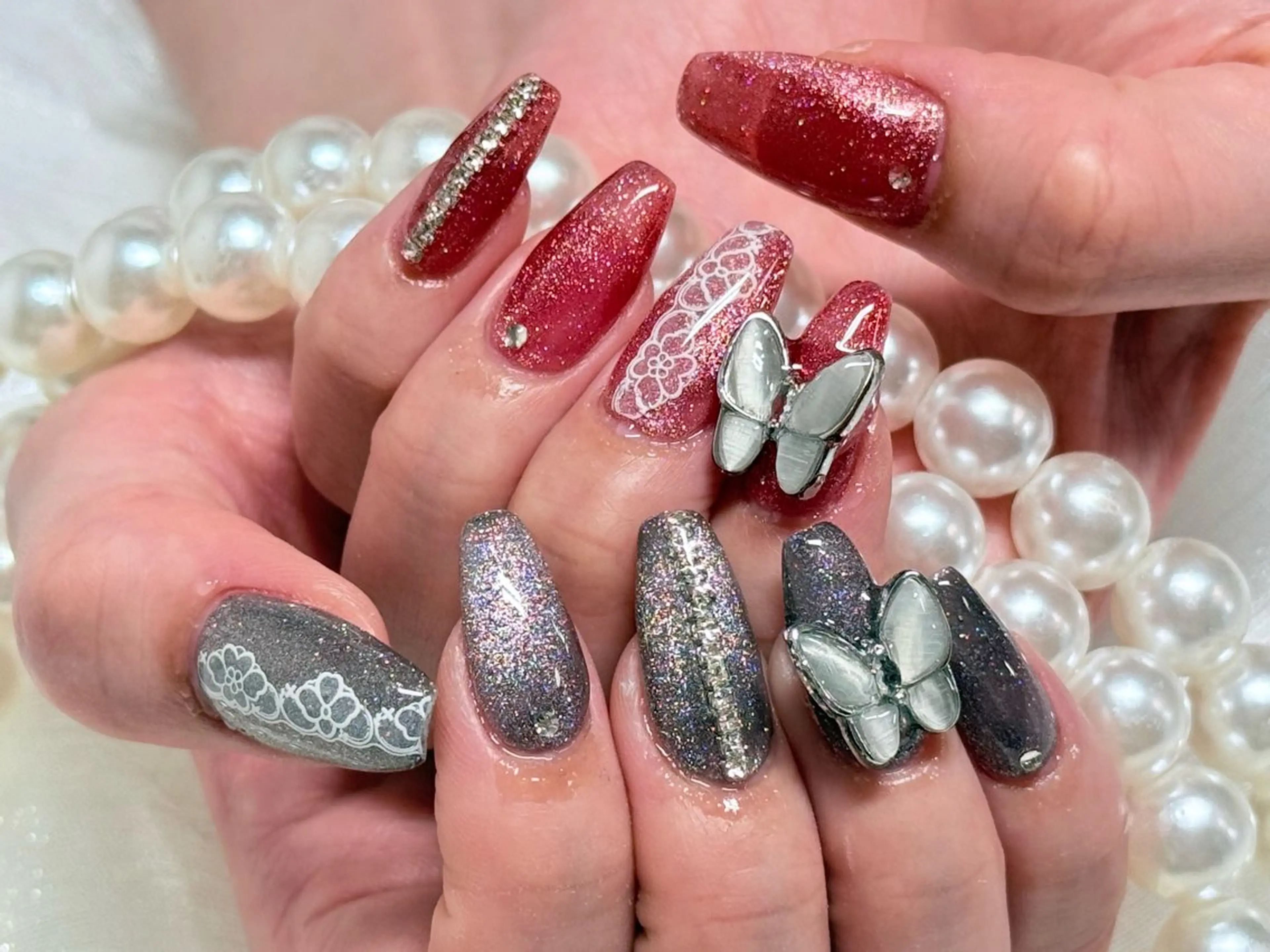 ネイル クリアネイル 成人式 フラッシュネイル フットネイル フレンチネイル 💫KASUMI 💅のネイルデザイン