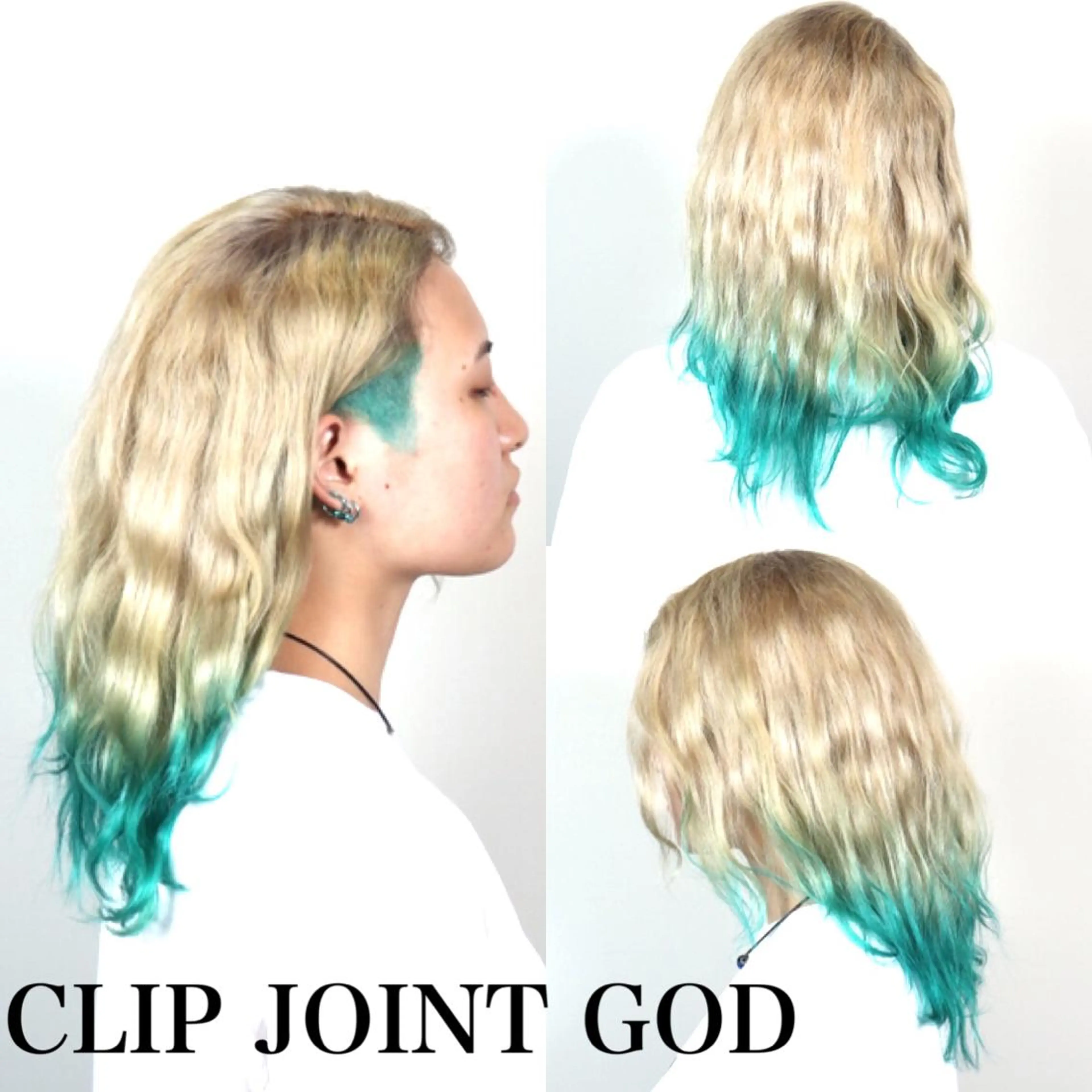 セミロング カラー ブリーチ ブロンド ミント ミントグリーン ヘアカラー トリートメント ヘアセット 秋葉 洸平のヘアスタイル