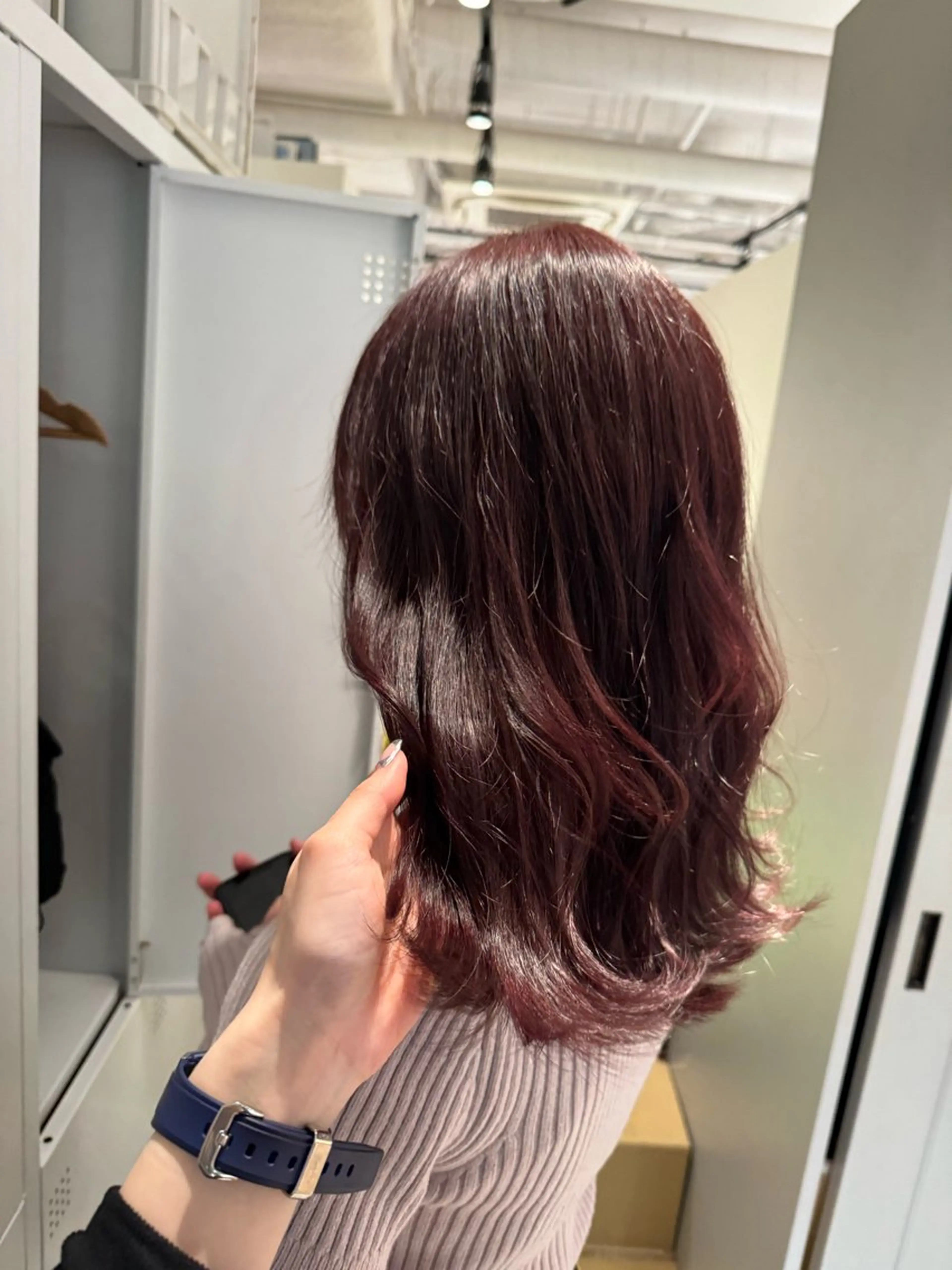 セミロング カラー ブリーチ ダブルカラー ラベンダーカラー ブリーチなしカラー ピンクカラー カット ヘアカラー オスズ 🎀´-のヘアスタイル