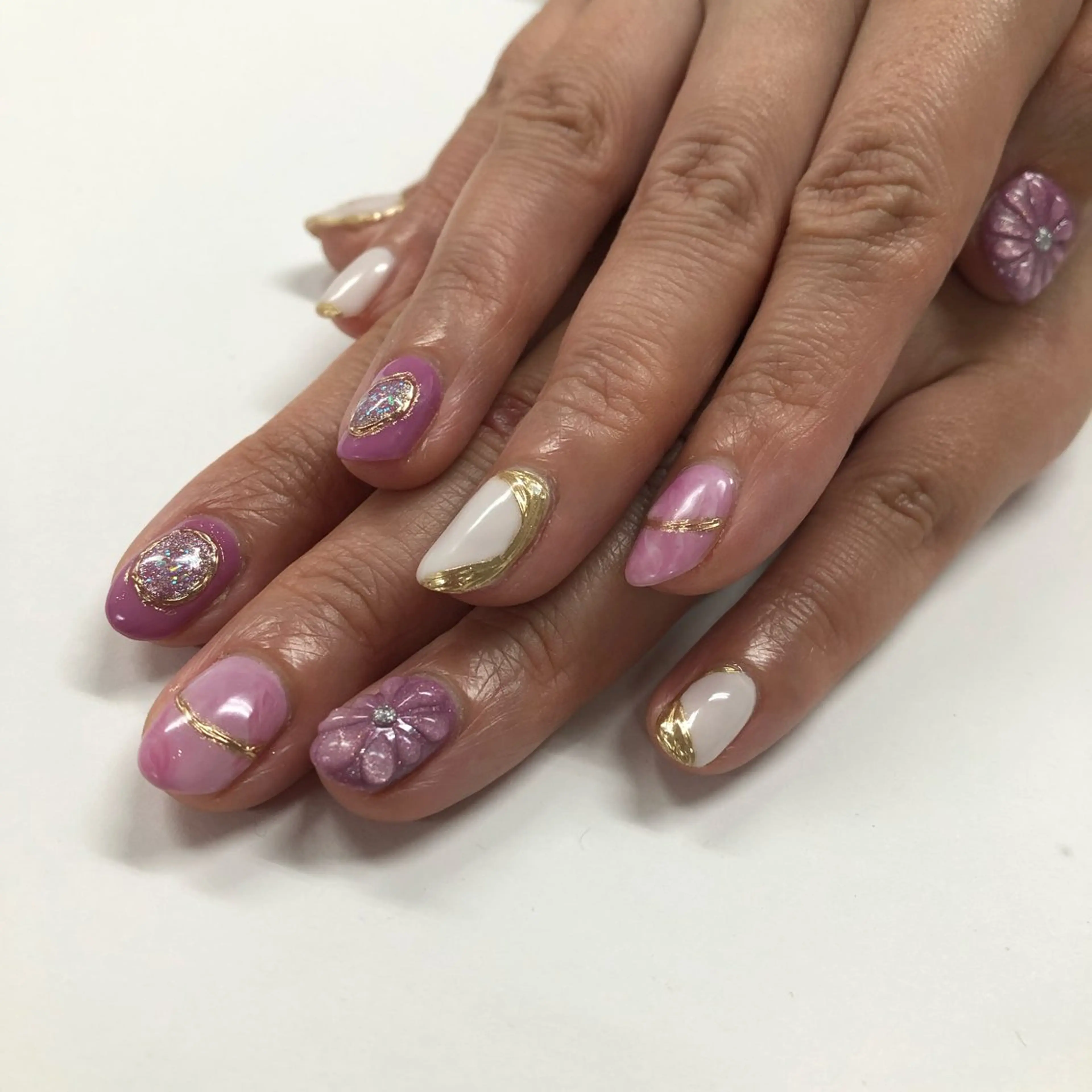 ネイル フラワーネイル ぷっくりネイル ハンドネイル Meteor NAILのネイルデザイン