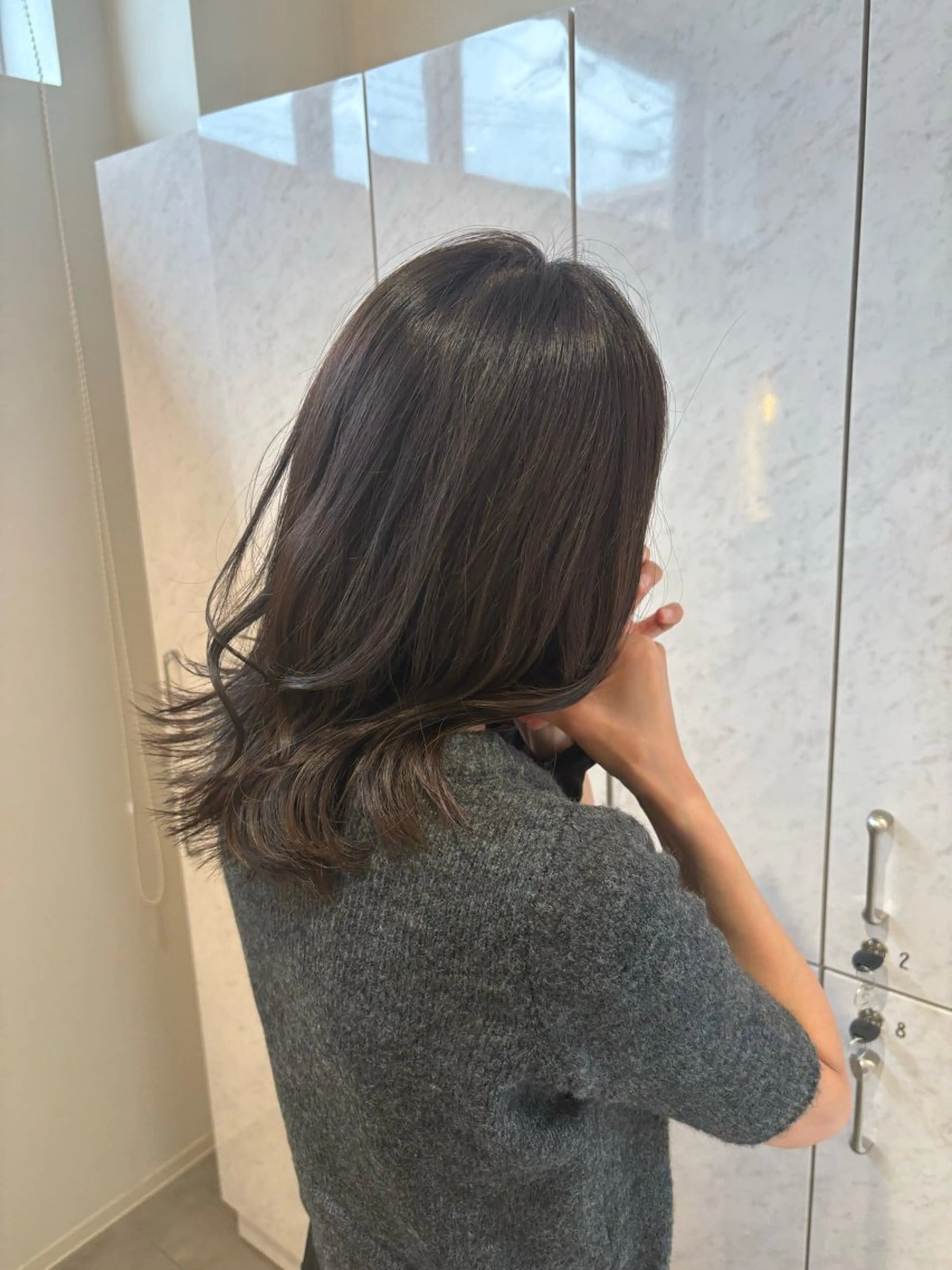 セミロング カラー カット ヘアカラー レイヤー/透明感/髪 質改善/メンズ/佐藤のヘアスタイル